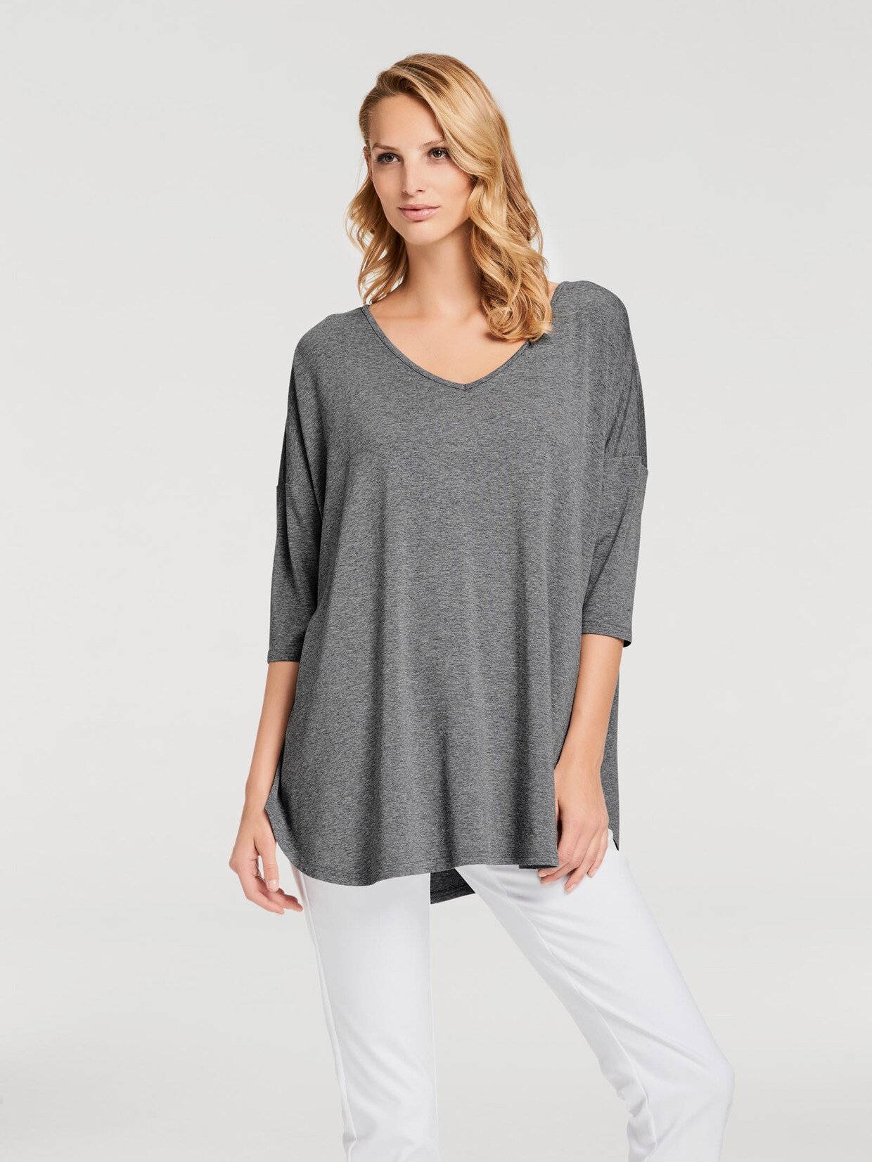 Linea Tesini Oversized Shirt - grau-melange