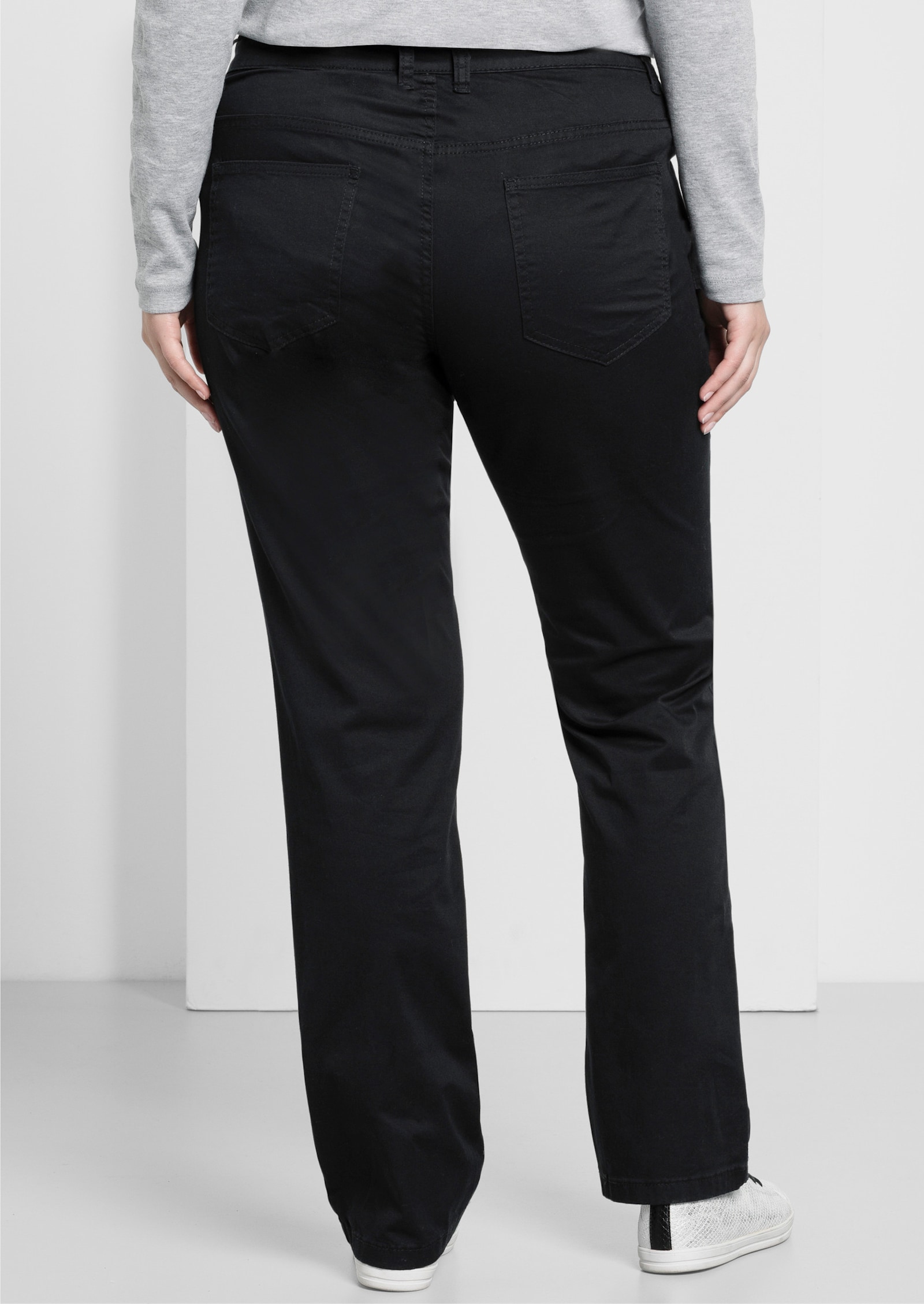 sheego Broek in recht model, van twill - zwart