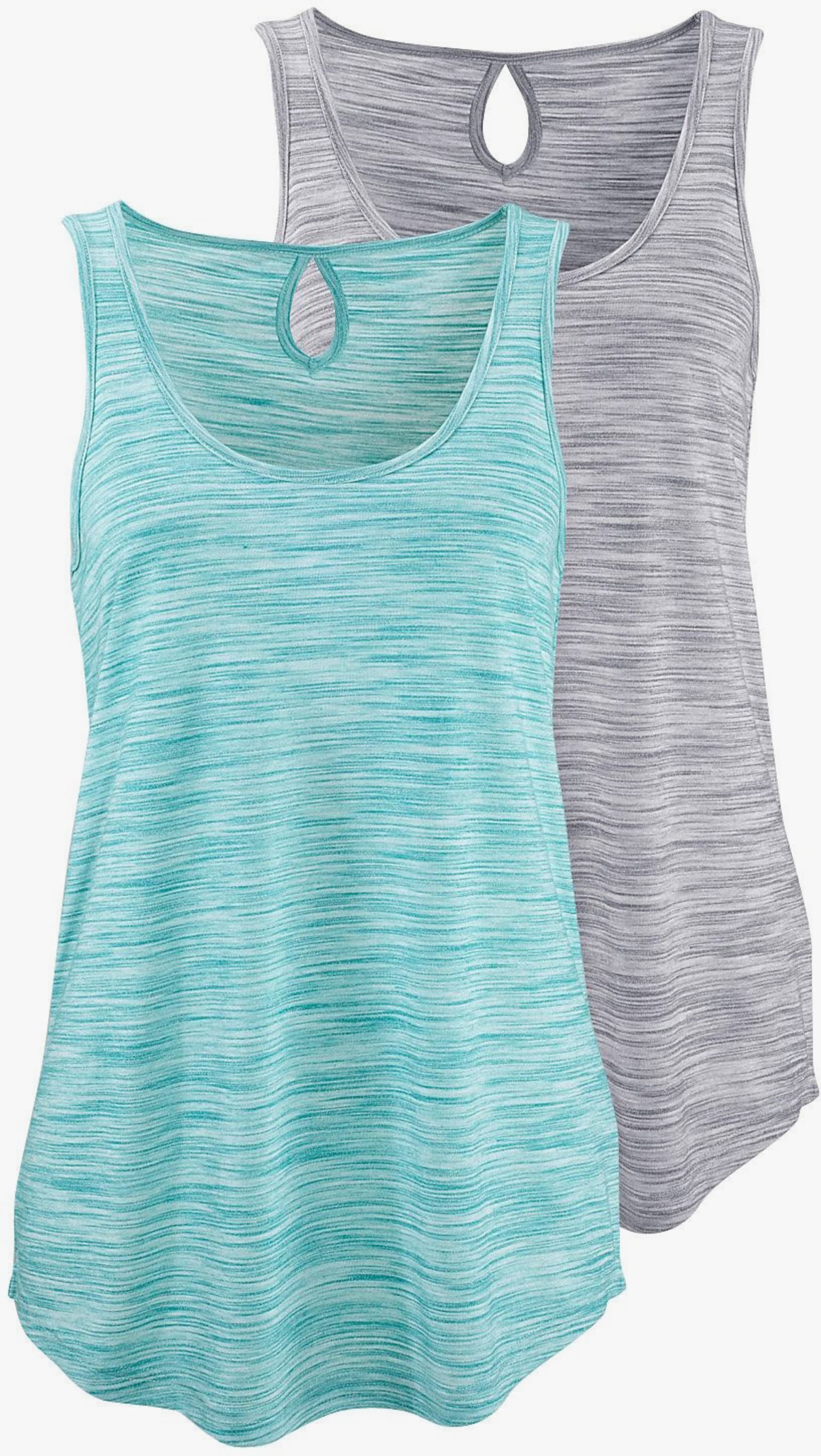 Beachtime Tanktop - mint-meliert, grau-meliert