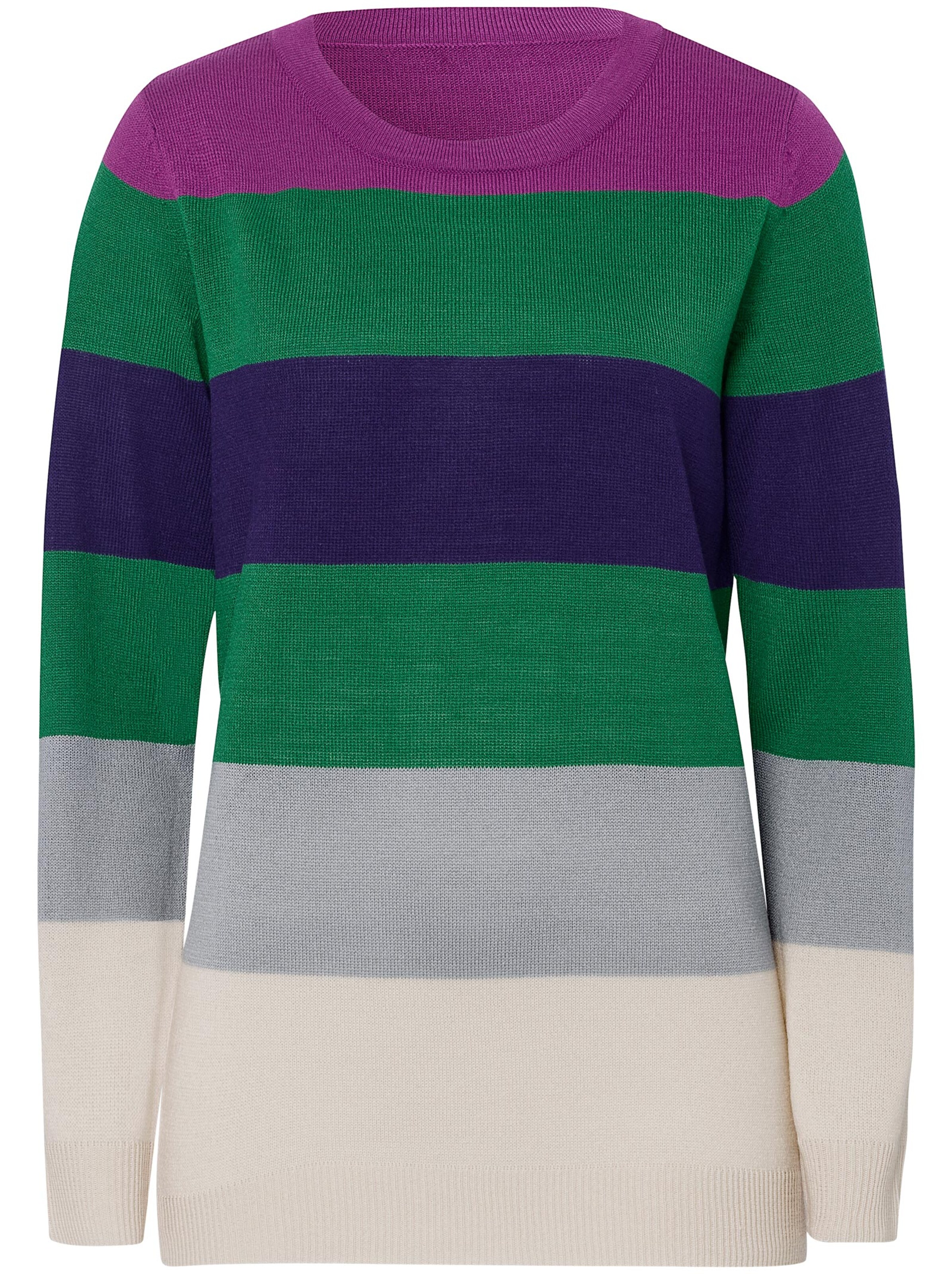 Pullover - lila-gestreift