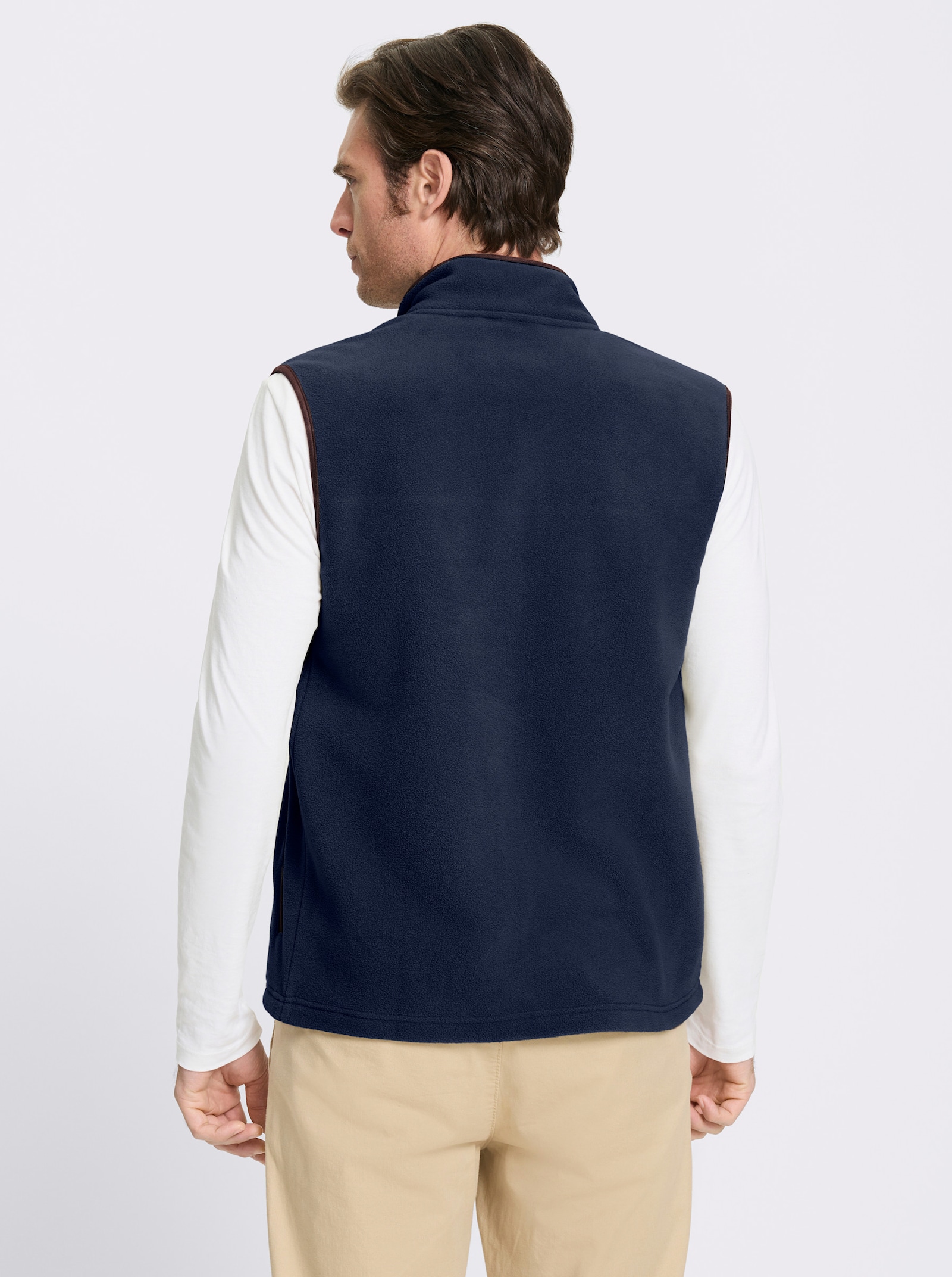 Catamaran Fleecejacke mit Stickerei - marine-schoko