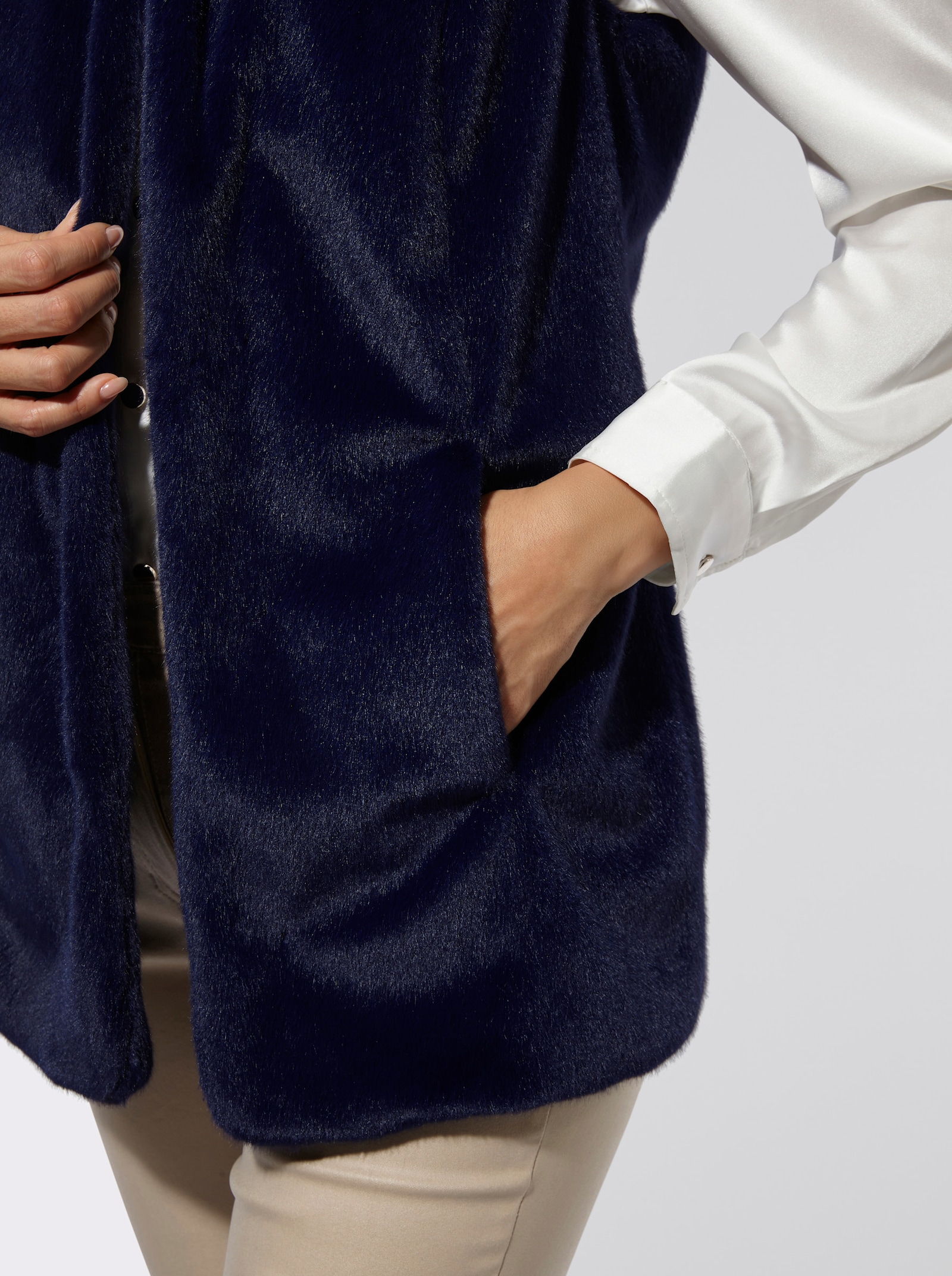 Fellimitatweste - marine