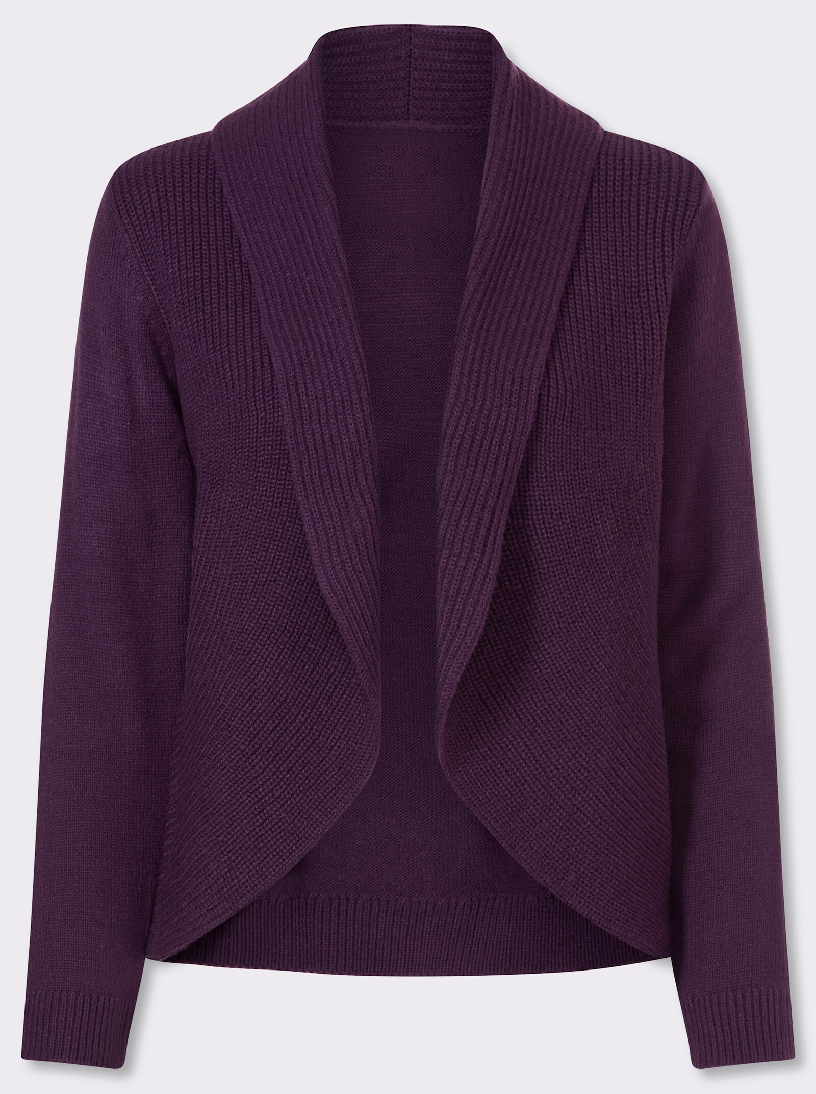 Strickjacke mit Schalkragen - traube