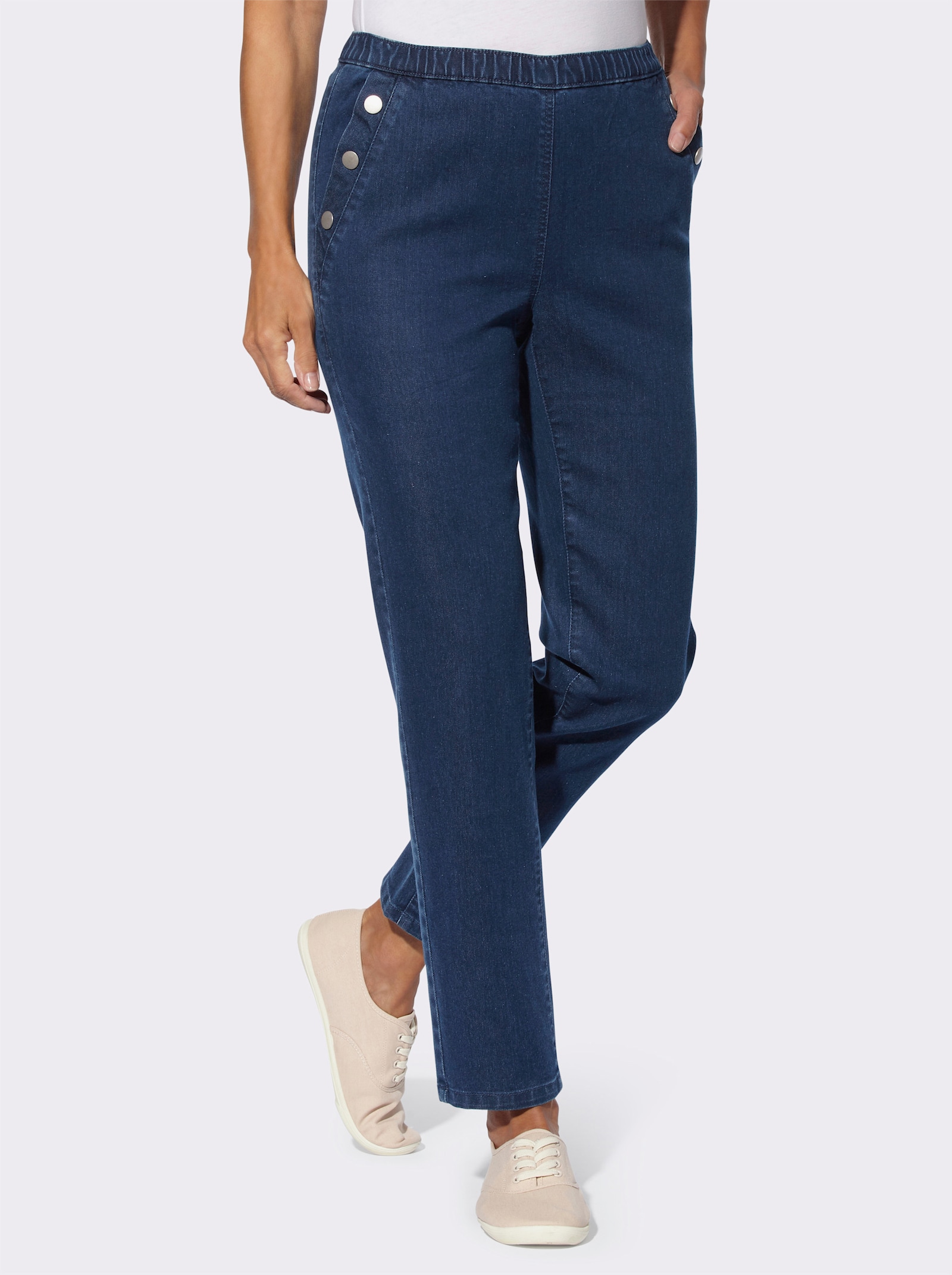 Jeans in verkürzter Form - blue-stone-washed