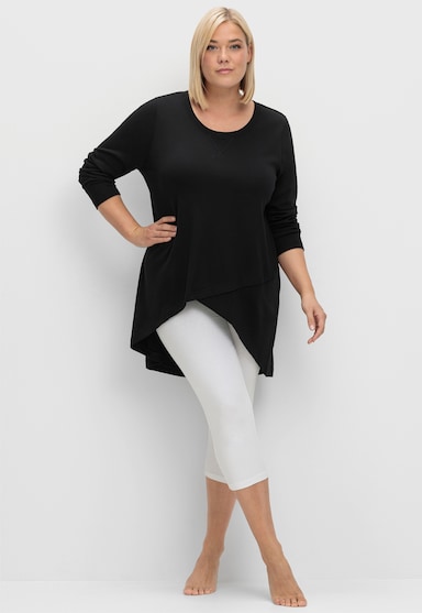 sheego Langarmshirt - schwarz