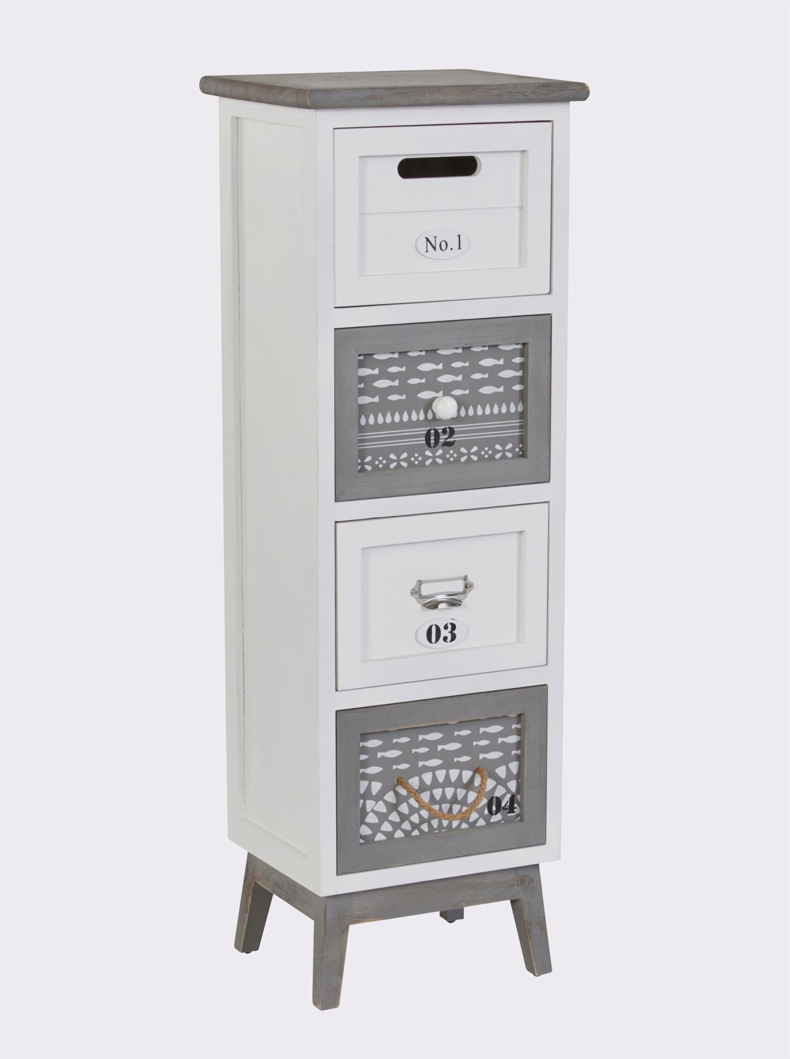 heine home Kommode - weiß-grau