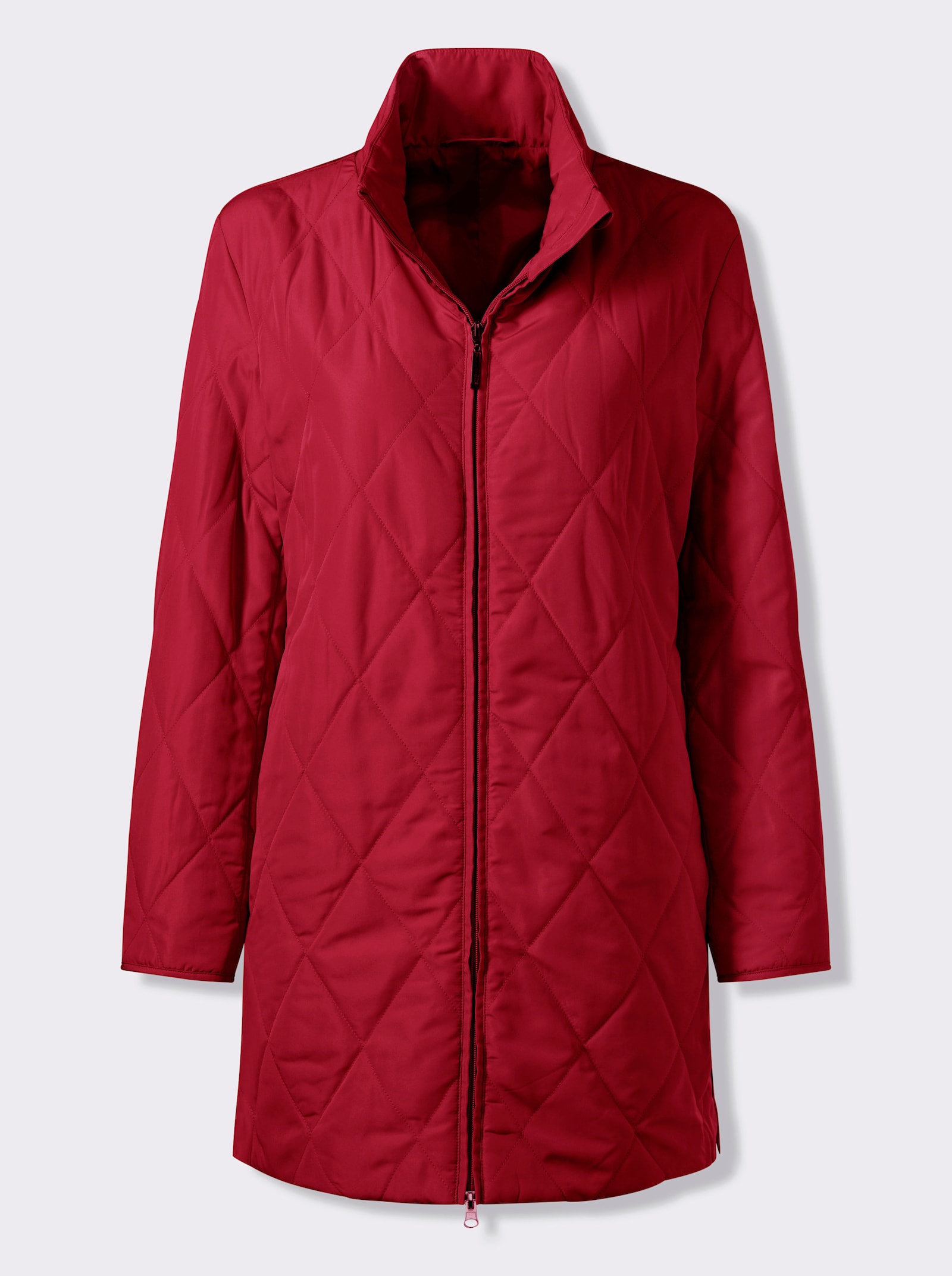 Longjacke mit Rautensteppung - rot