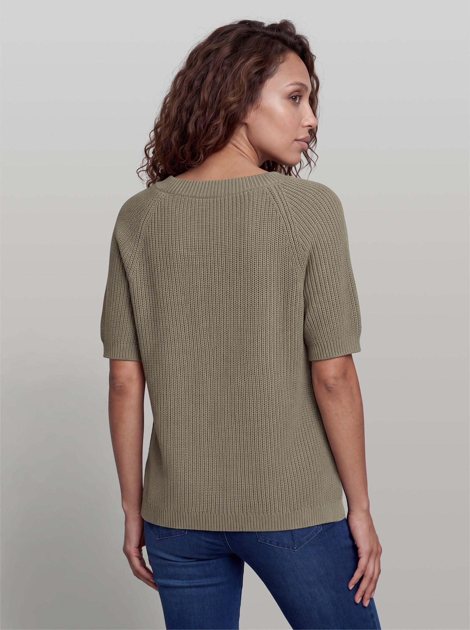 heine Baumwollpullover mit Bündchen - schlamm