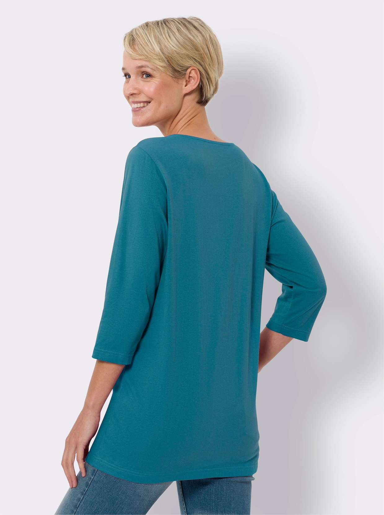 Lang shirt - aquapetrol/zwart