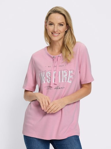 heine Sweatshirt mit kontrastfarbigem Print vorne - rosé