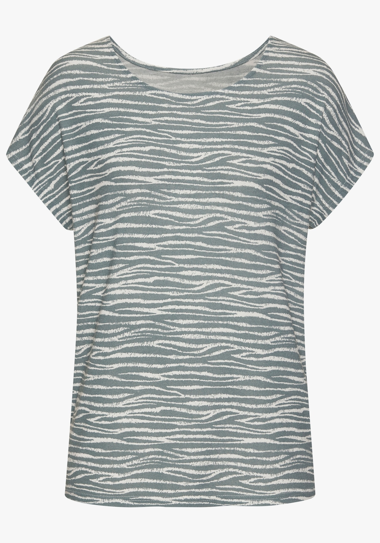 LASCANA Shirt met korte mouwen - grijsblauw