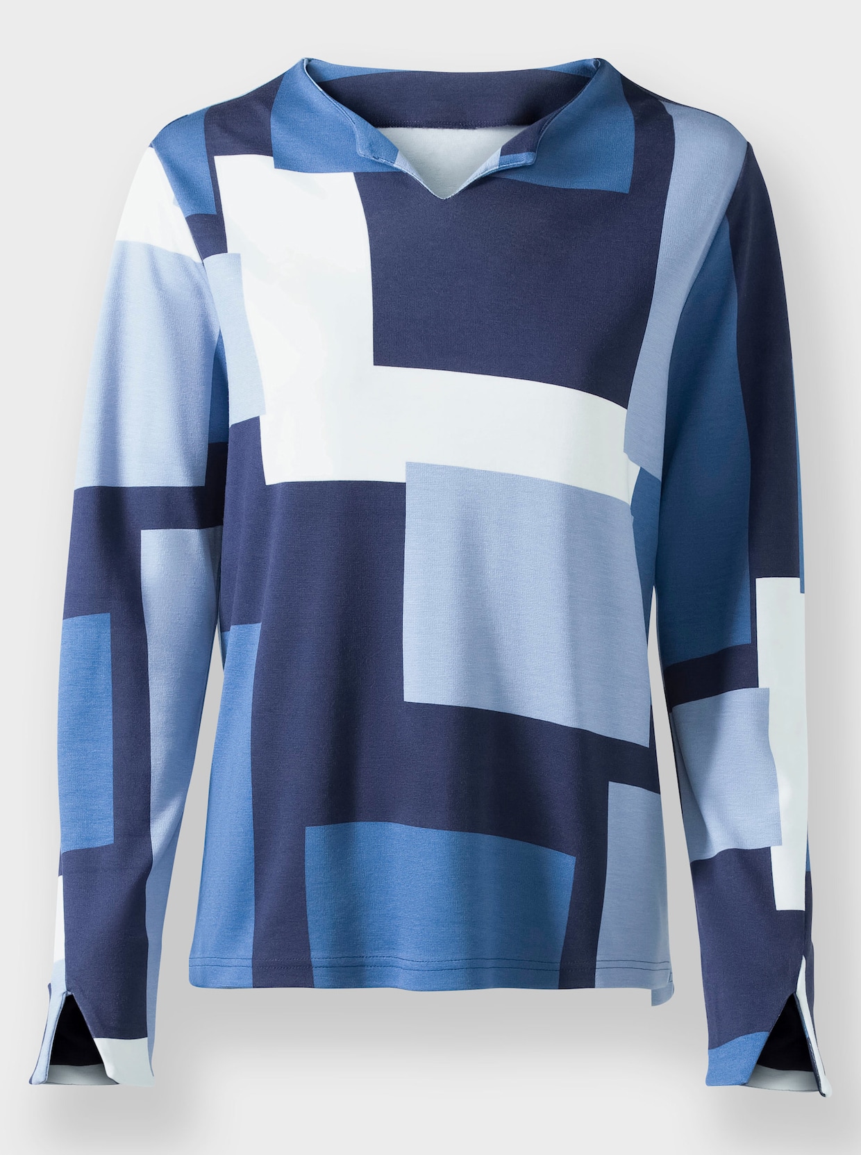 heine Shirt - marine-rauchblau-bedruckt