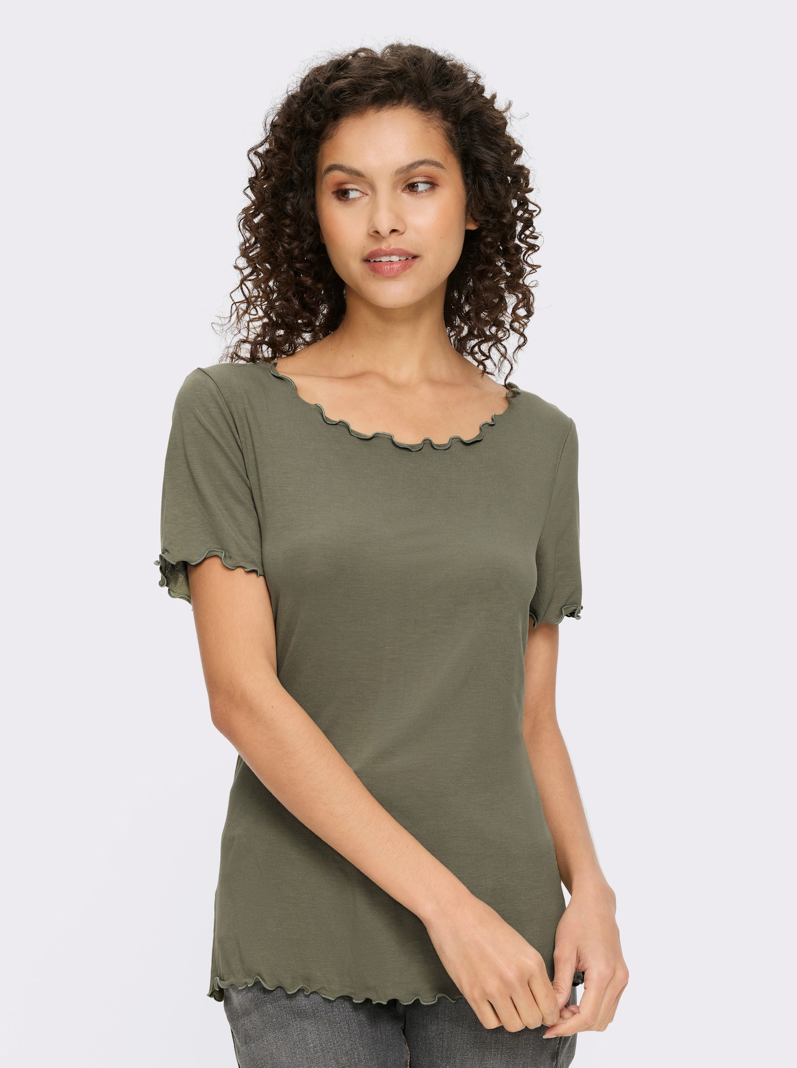 heine Shirt im Doppelpack - khaki-ecru