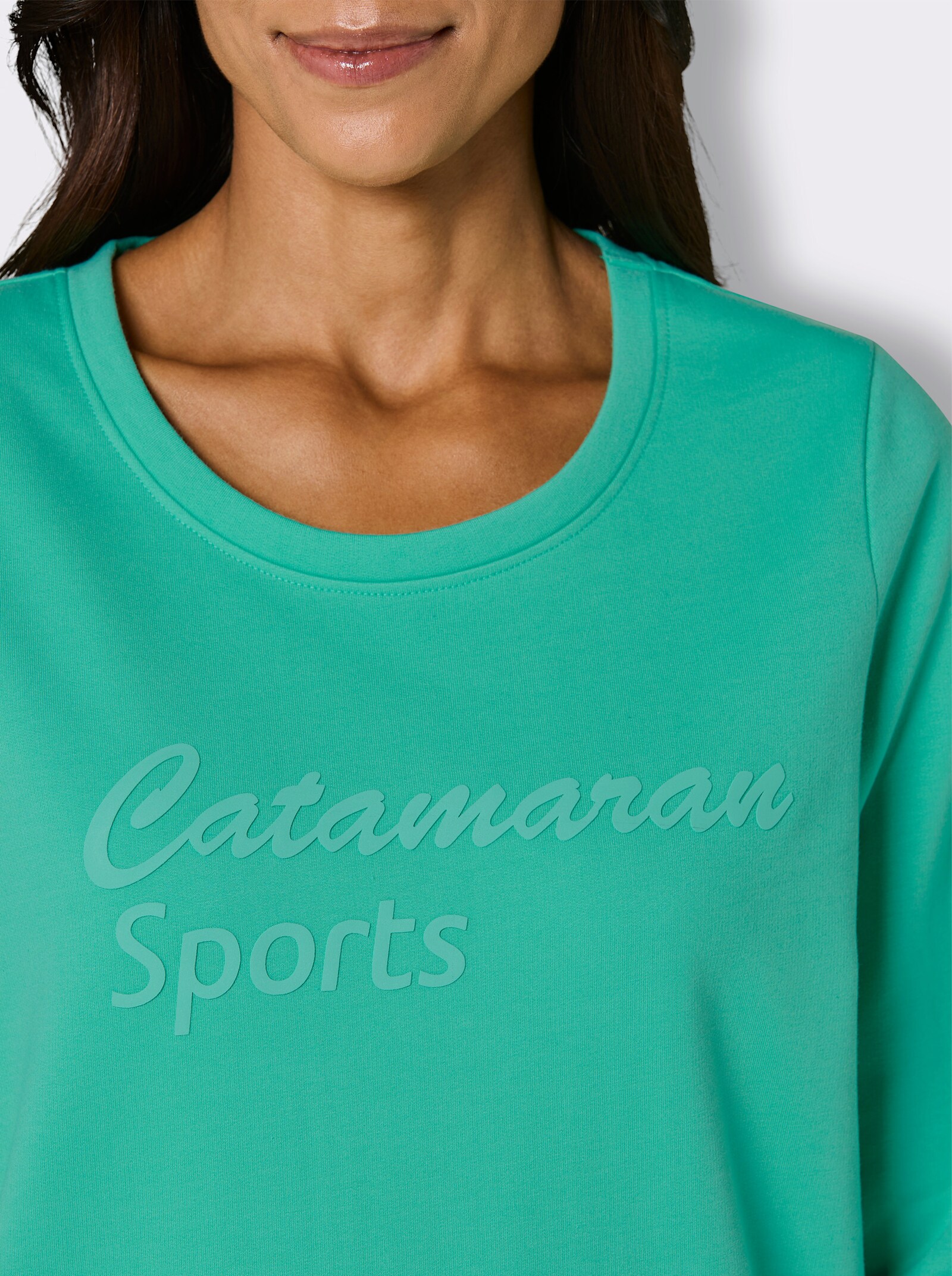 Catamaran Sports Sweatshirt mit 3D-Schriftzug - blaugrün