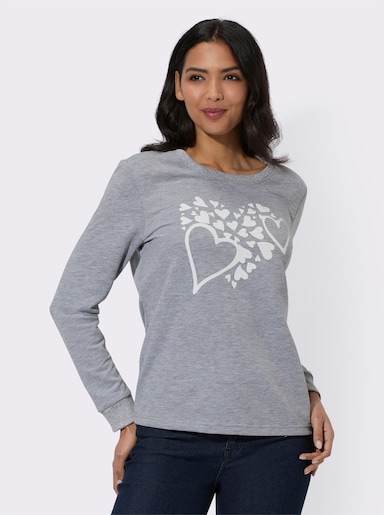 Sweatshirt - grau-meliert-ecru