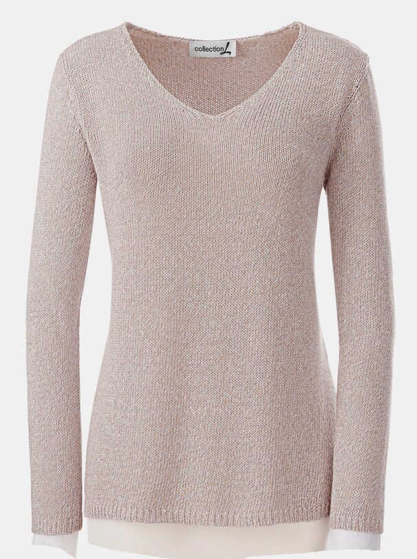 Pullover - beige-meliert