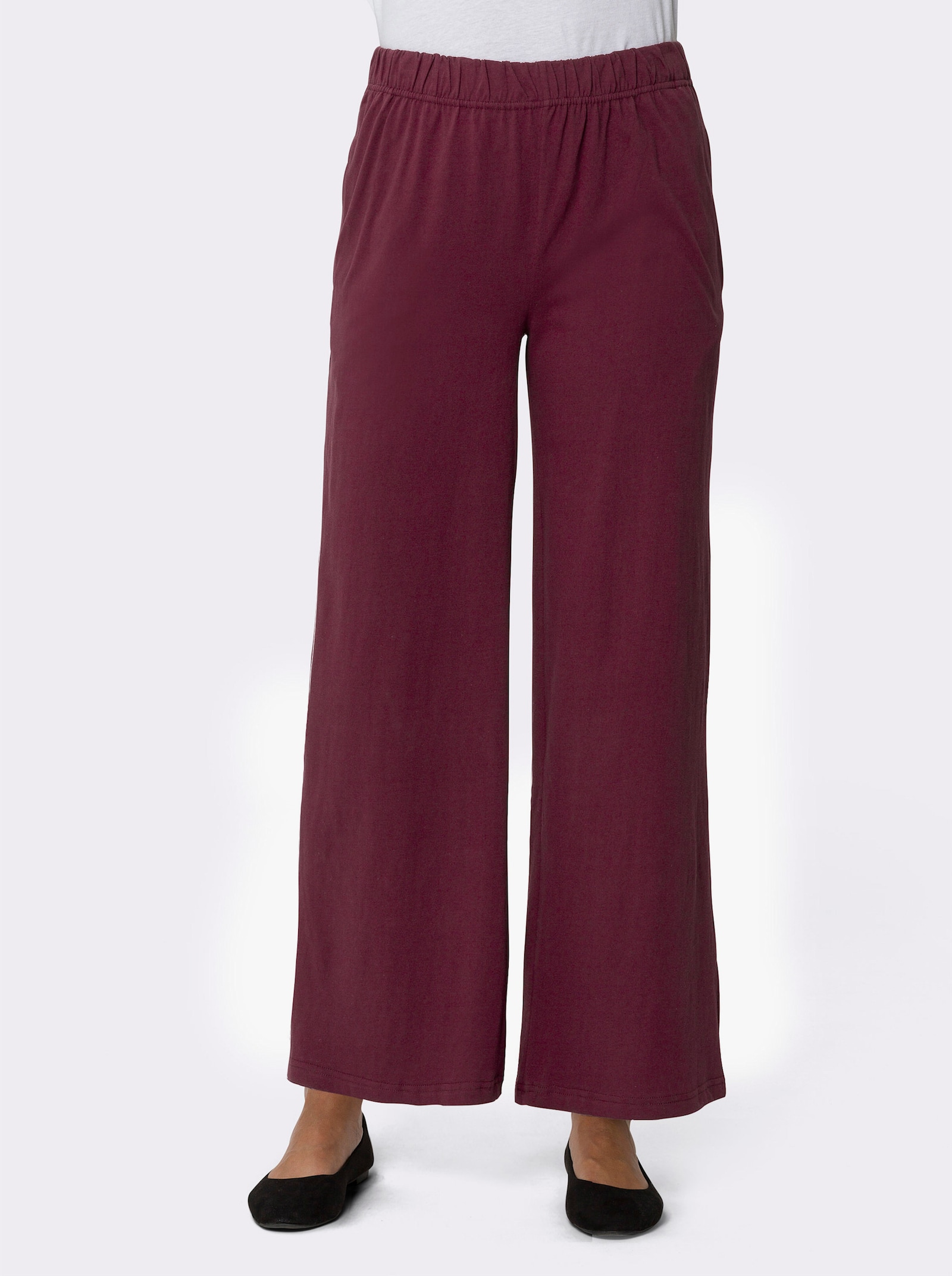 Freizeithose in weiter Form - marine + bordeaux