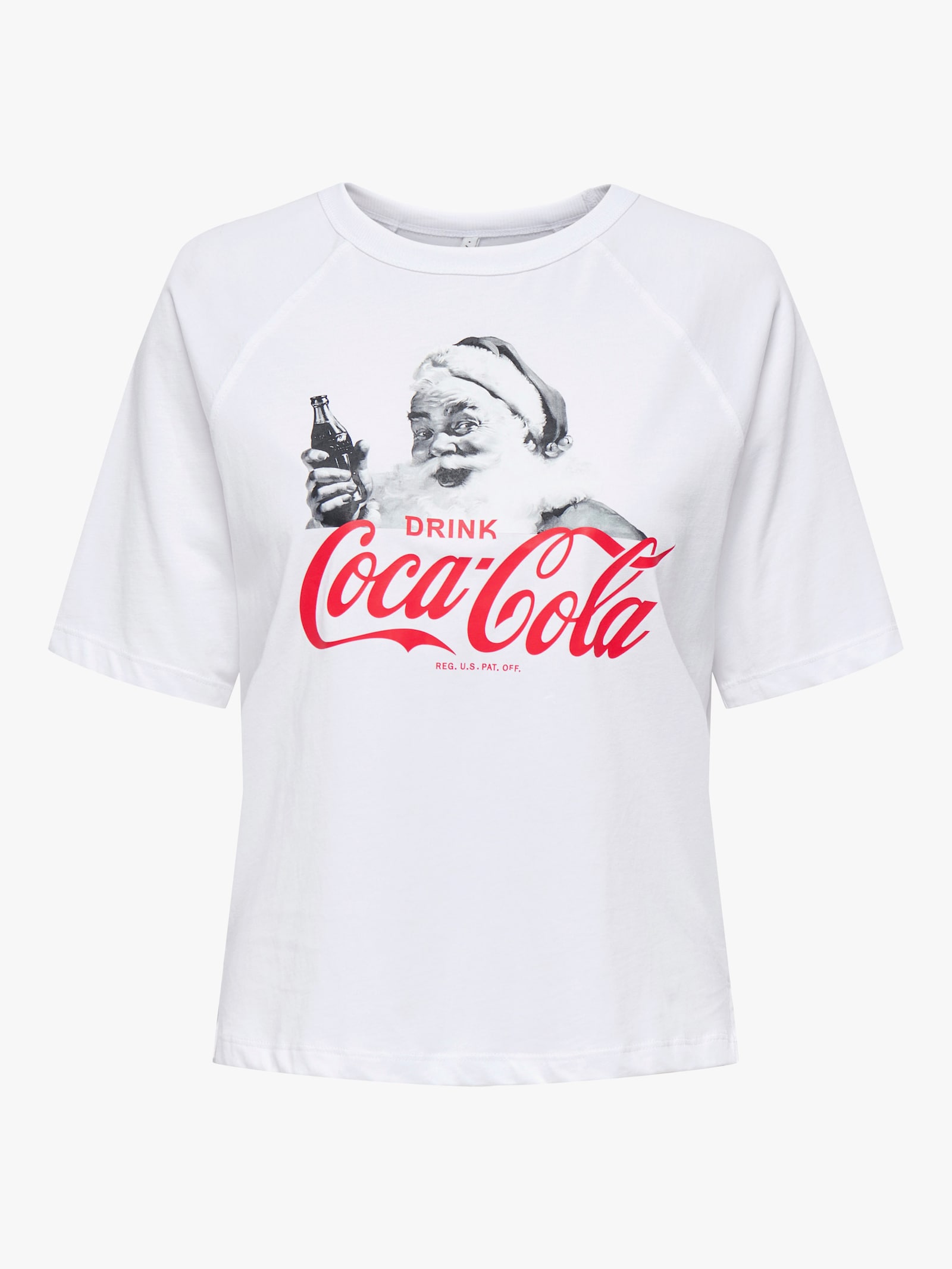 ONLY CARMAKOMA Kurzarmshirt - white print:coca cola santa