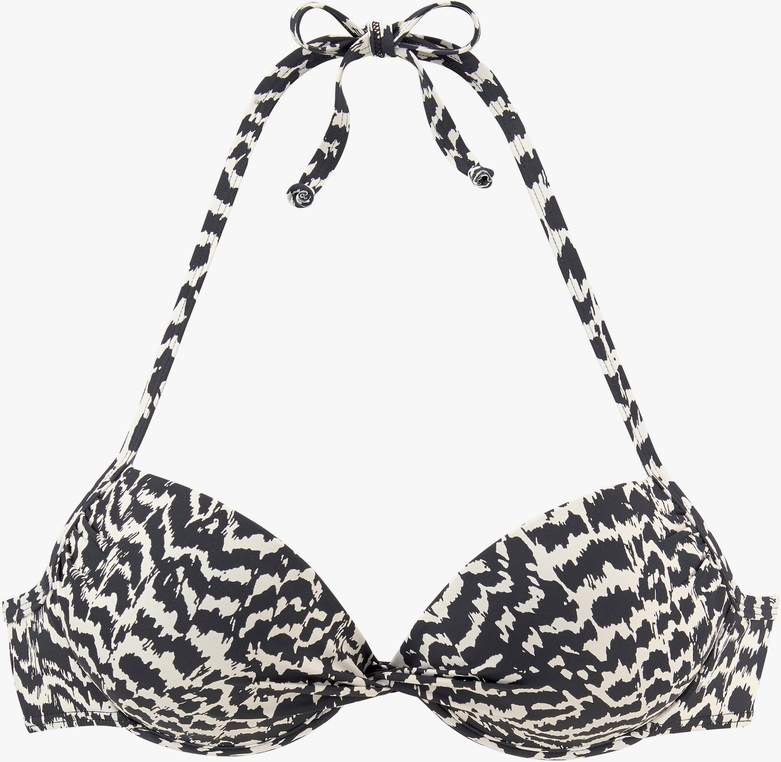 LASCANA Push-Up-Bikini-Top - schwarz-creme
