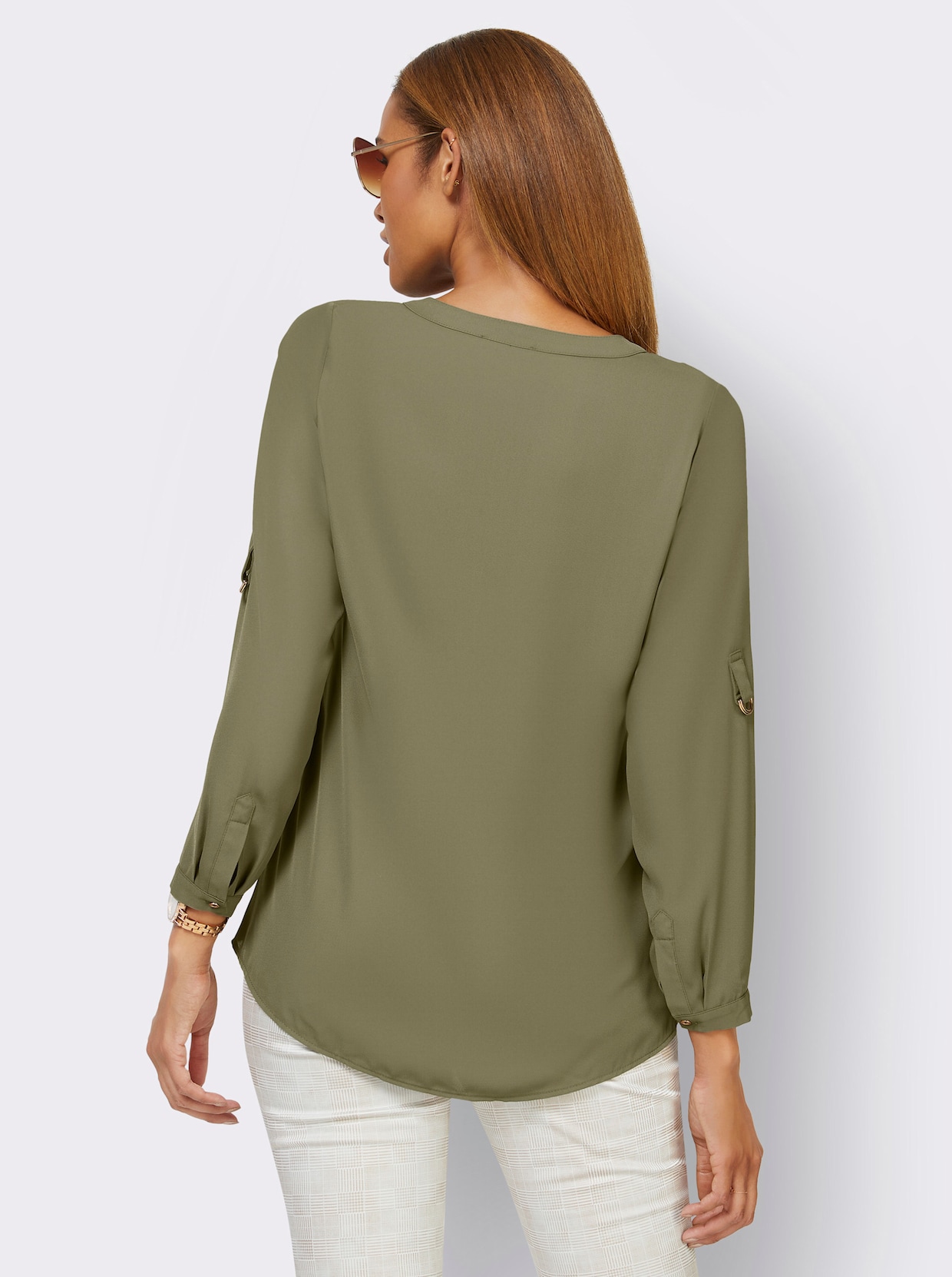 Langarm-Bluse - khaki