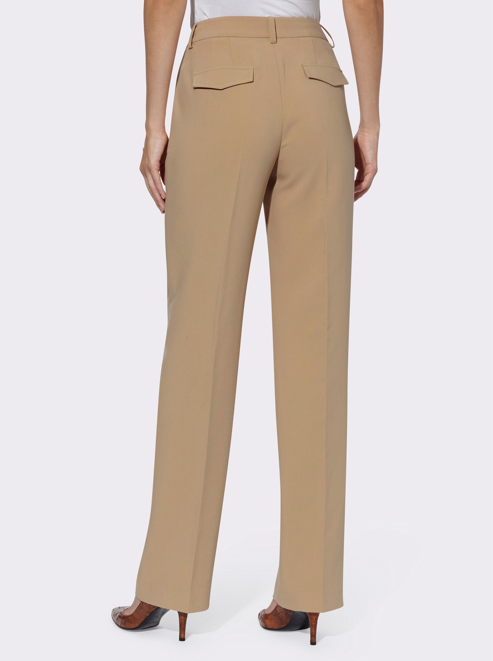 heine Bügelfaltenhose mit figurfreundlichen Bügelfalten - camel