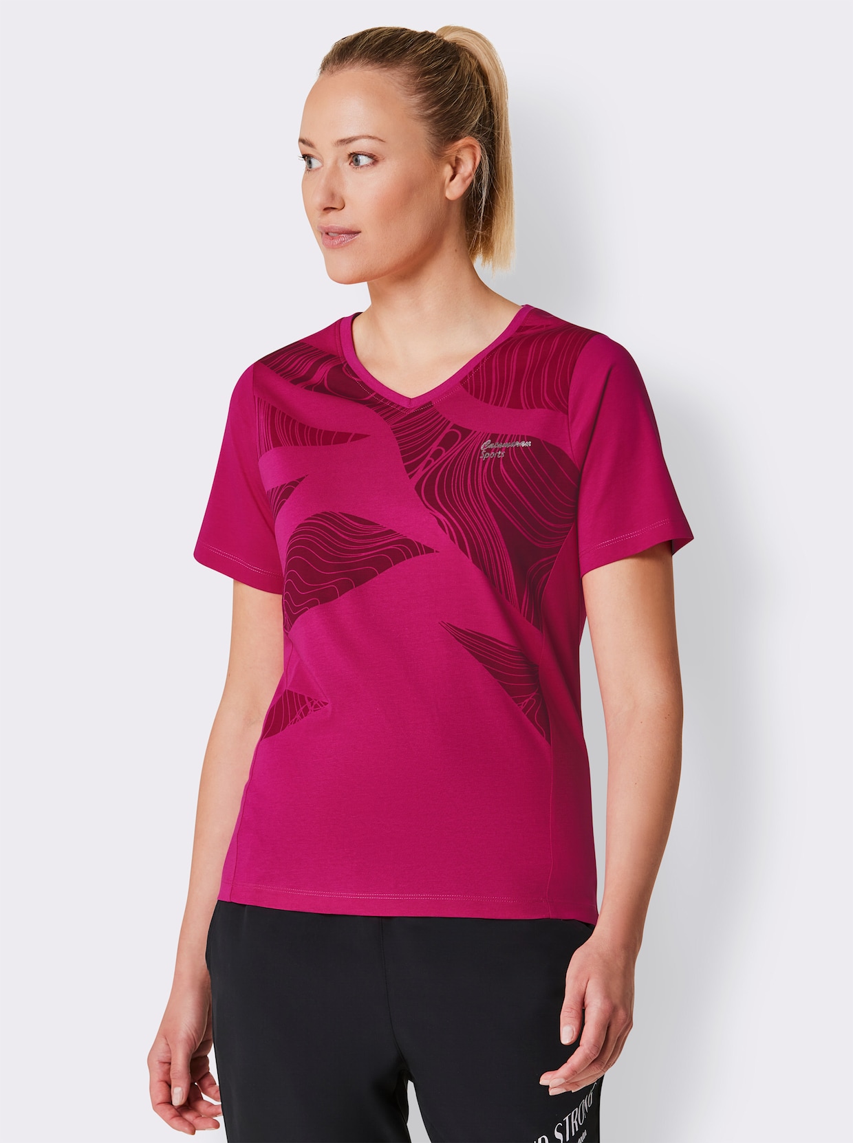 Catamaran Sports Sportshirt - fuchsia-gemustert