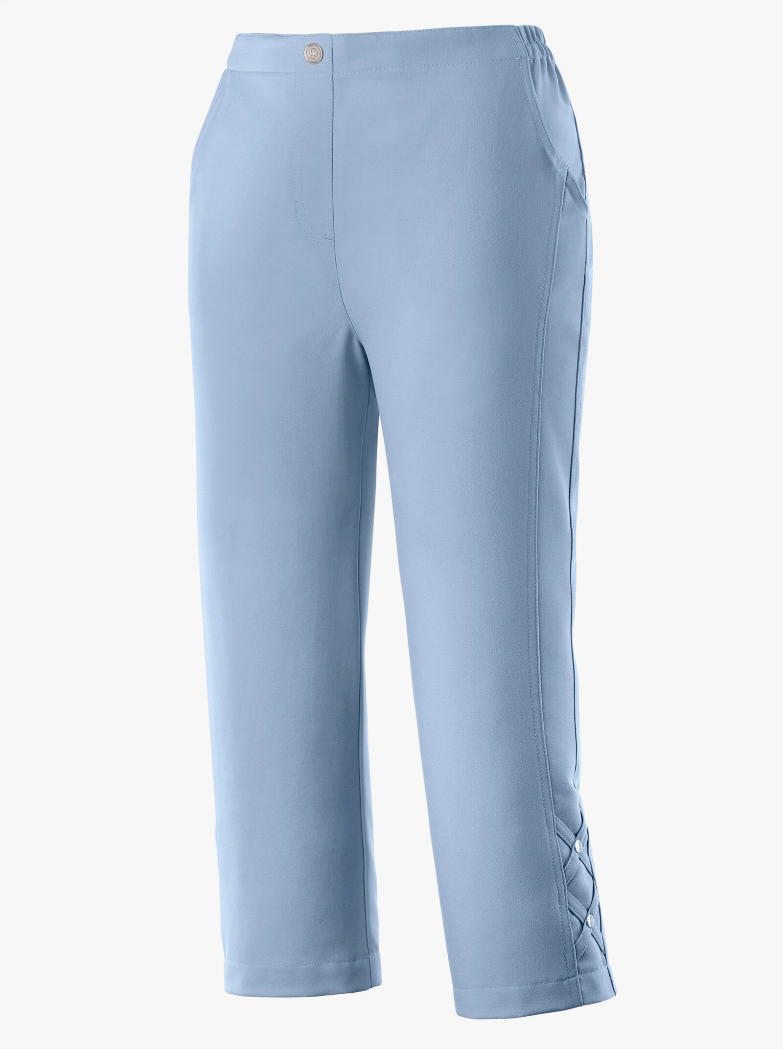 Caprihose aus Polyester, bügelfrei - hellblau