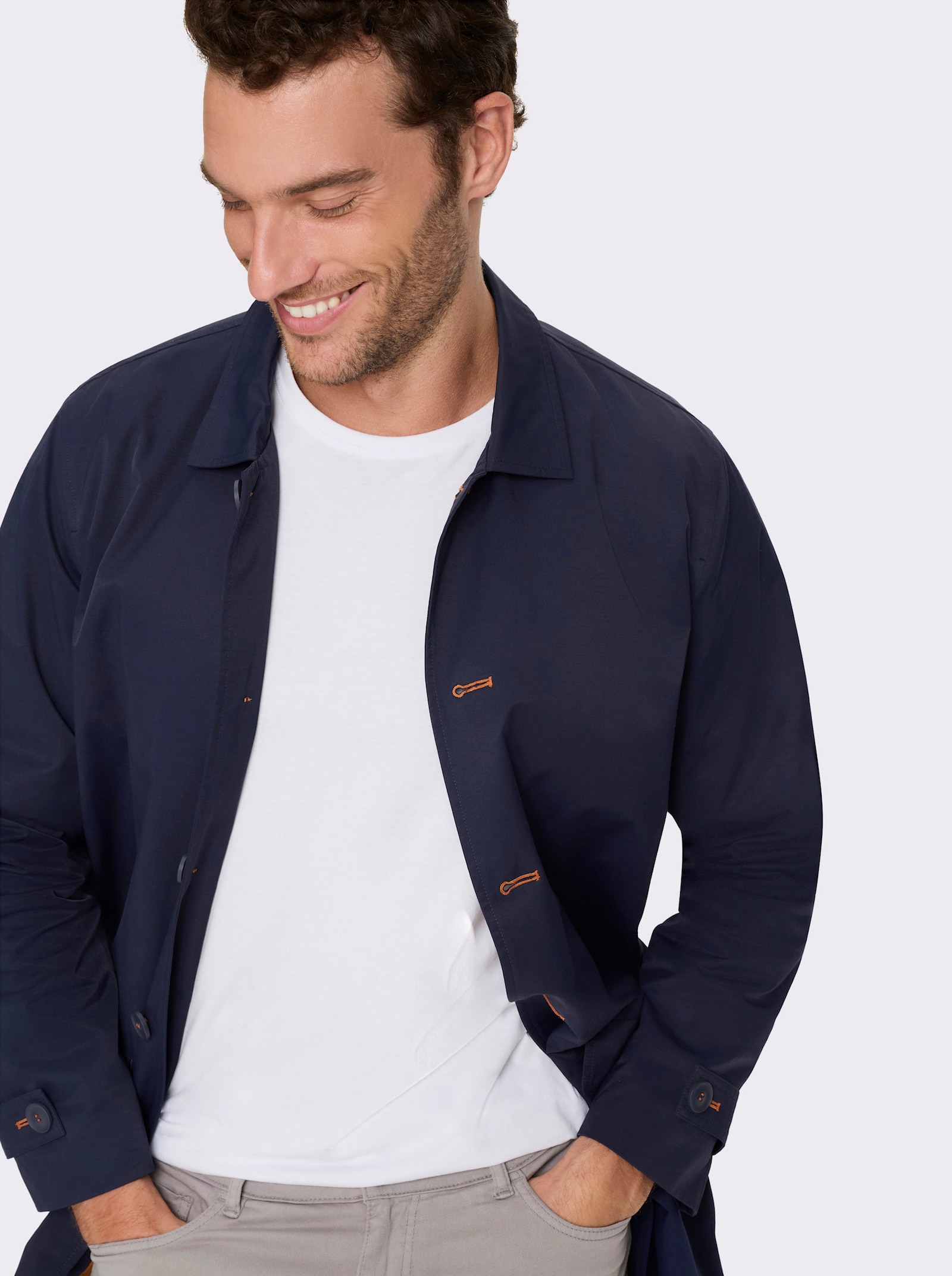 Marco Donati Kurzmantel in Twill-Qualität, gefüttert - marine