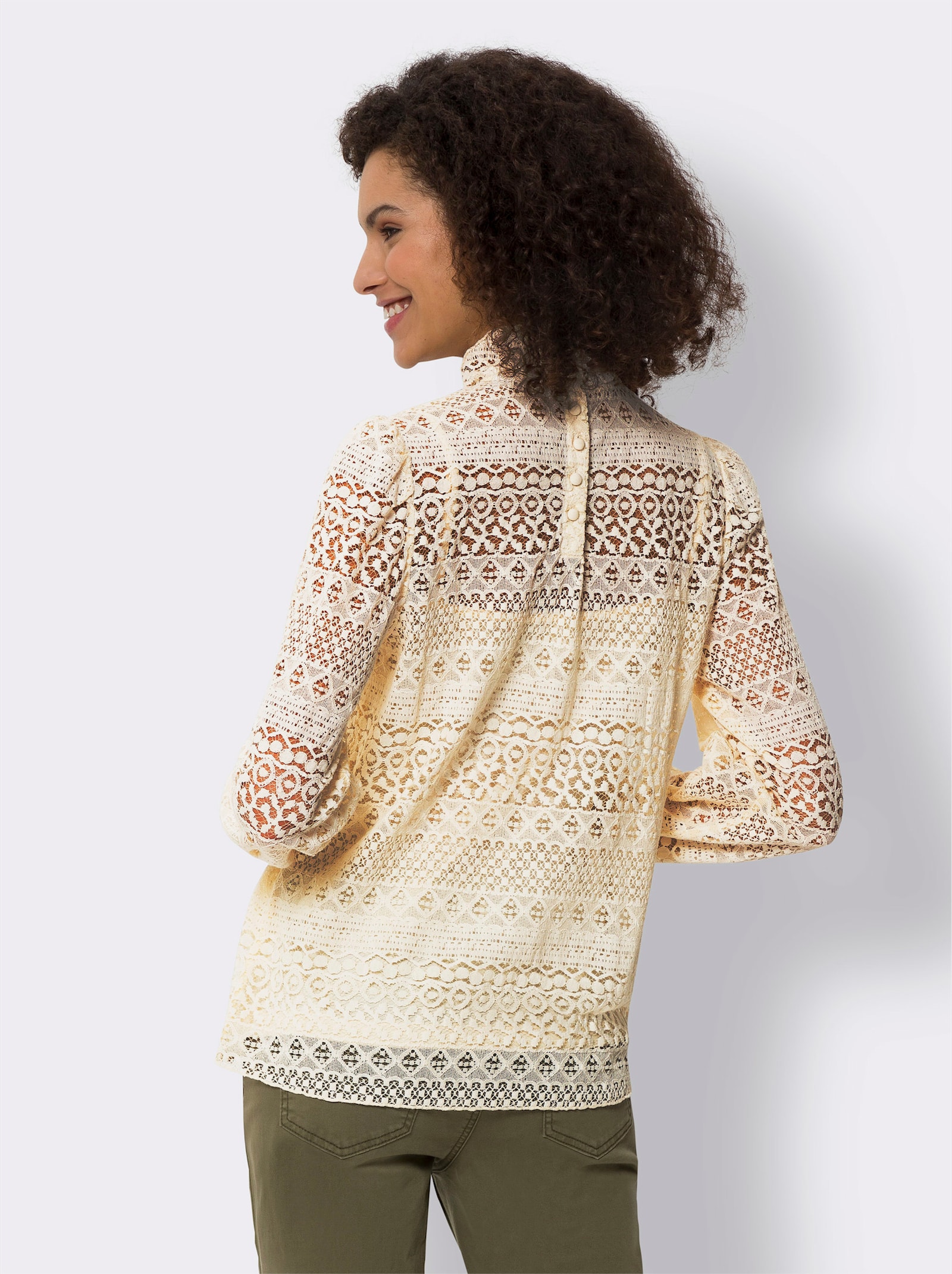 heine Spitzenbluse inklusive blickdichtem Top - champagner