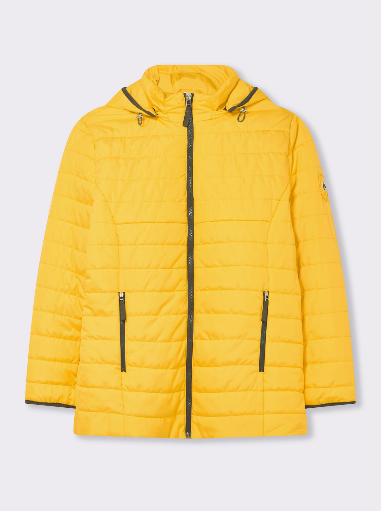 Steppjacke mit kontrastfarbenen Akzenten - gelb