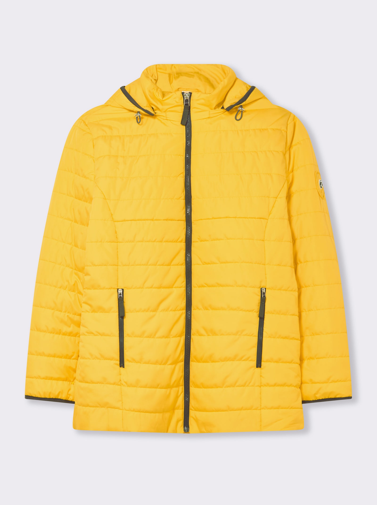 Steppjacke mit kontrastfarbenen Akzenten - gelb