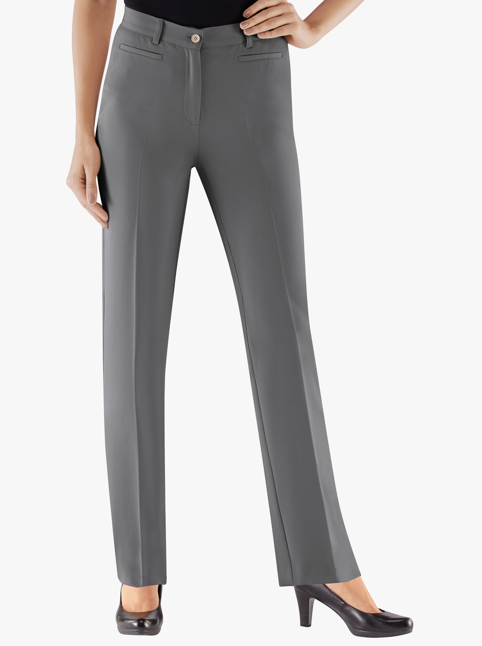 Hose in knitterarmer Qualität, Stretch - hellgrau