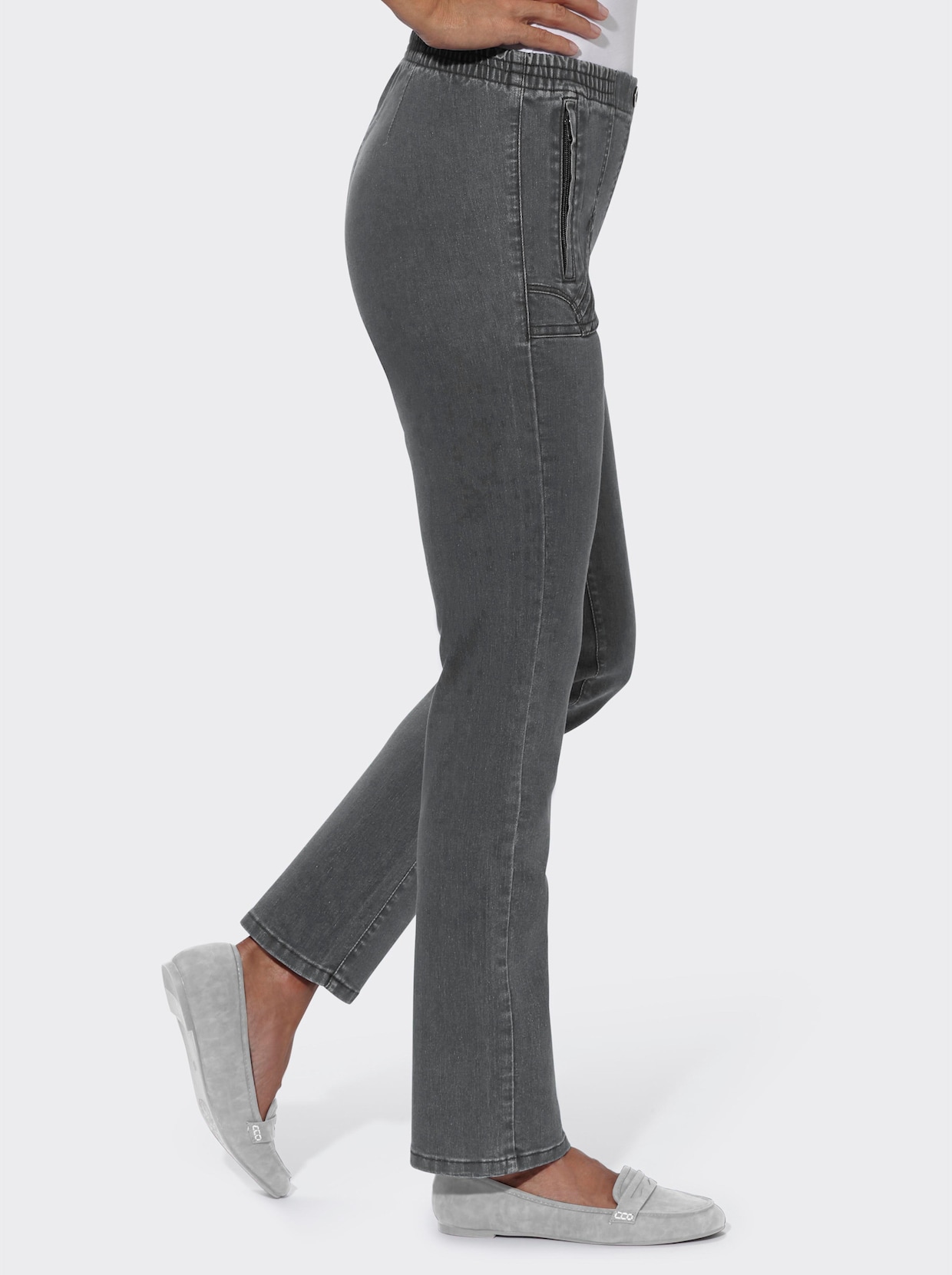 Schlupfjeans - stone-grey-denim