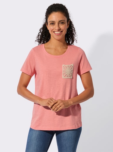 Kurzarmshirt in Flammgarn-Qualität - flamingo