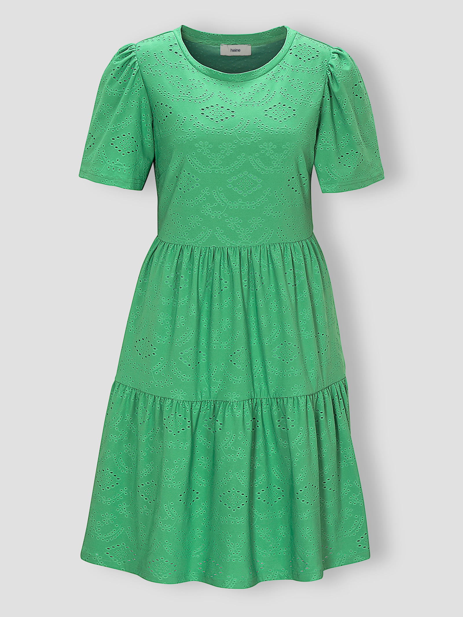 heine Jerseykleid mit Ajourmuster - grasgrün