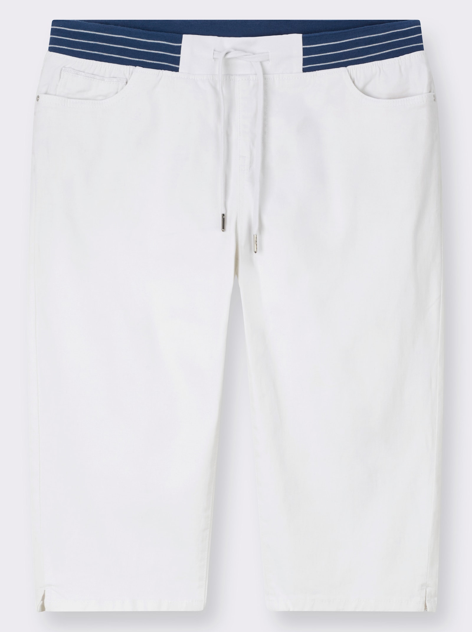 Caprijeans mit Rundum-Dehnbund - weiß