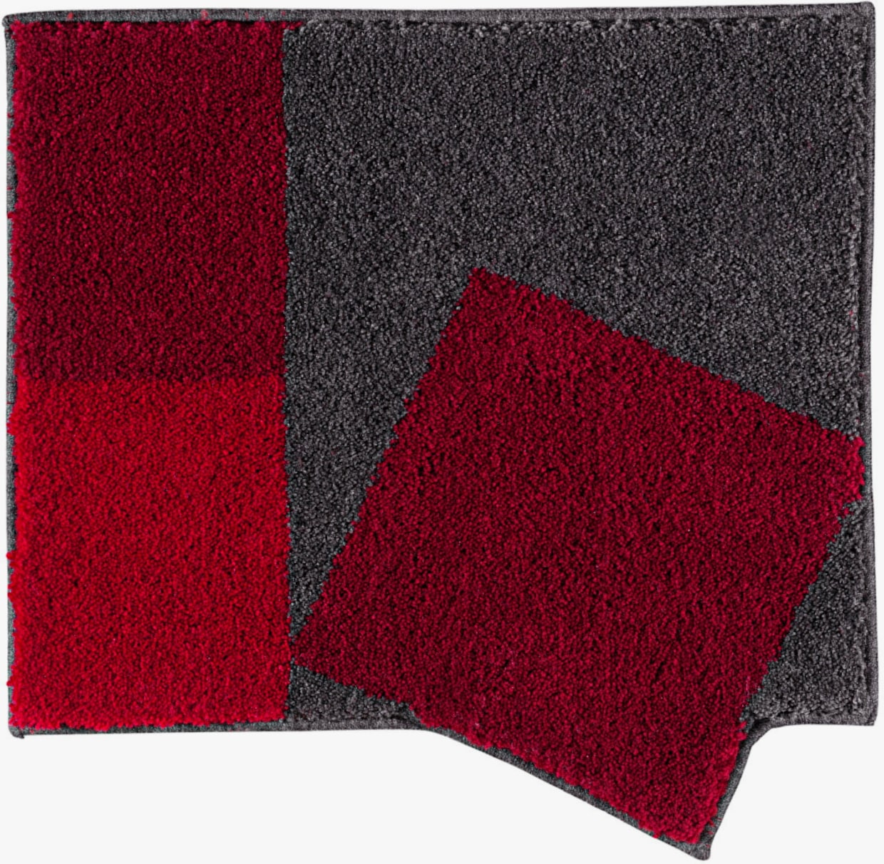 Grund Tapis de bain - rouge-gris