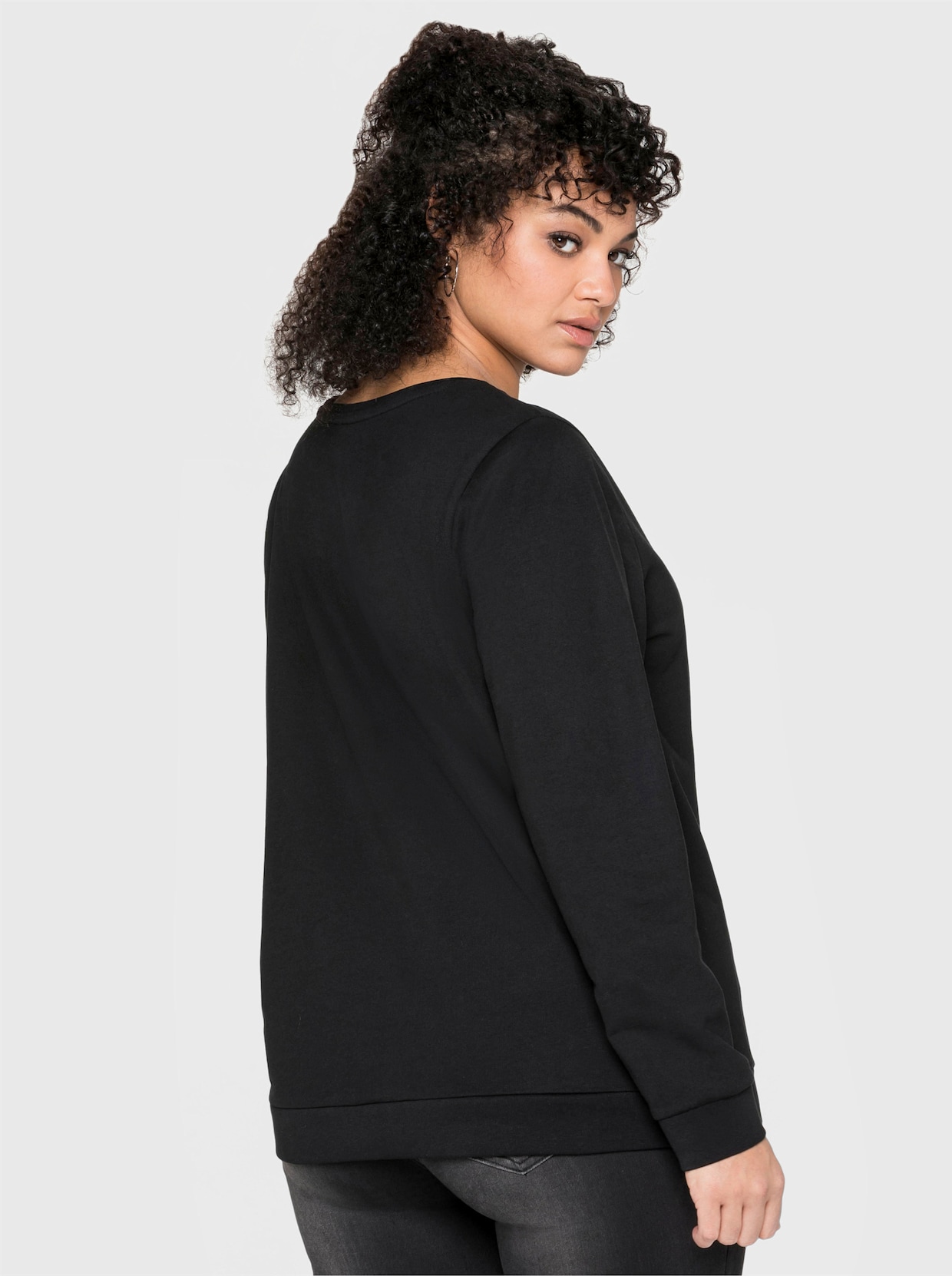 sheego Sweatshirt - schwarz