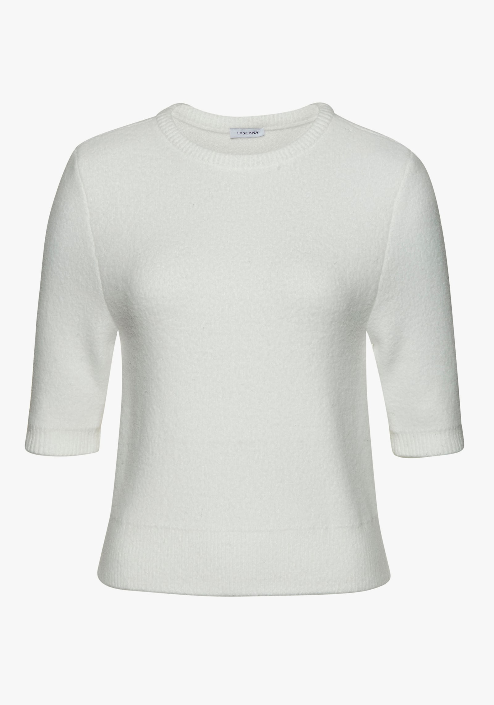 LASCANA Kurzarmpullover - creme