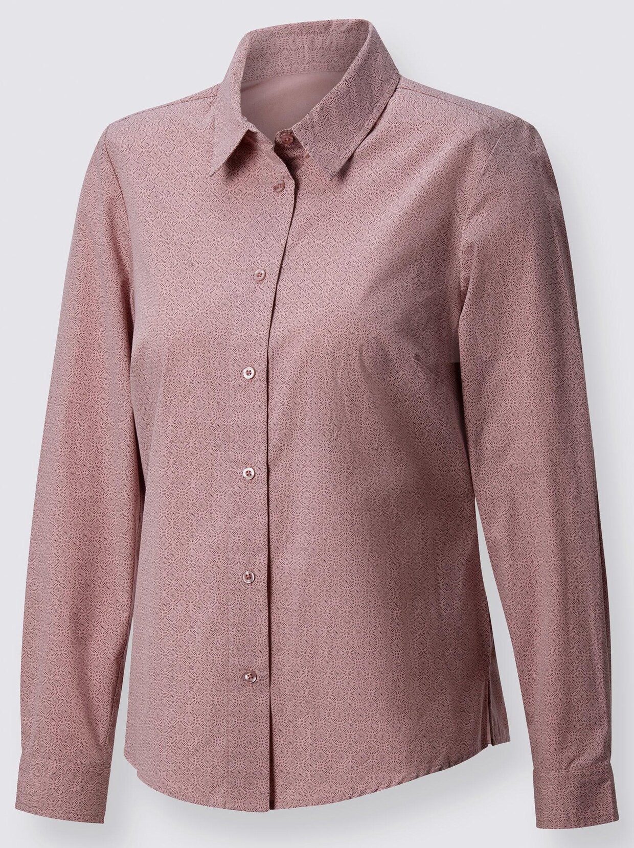 Overhemdblouse - roze/grijs gedessineerd