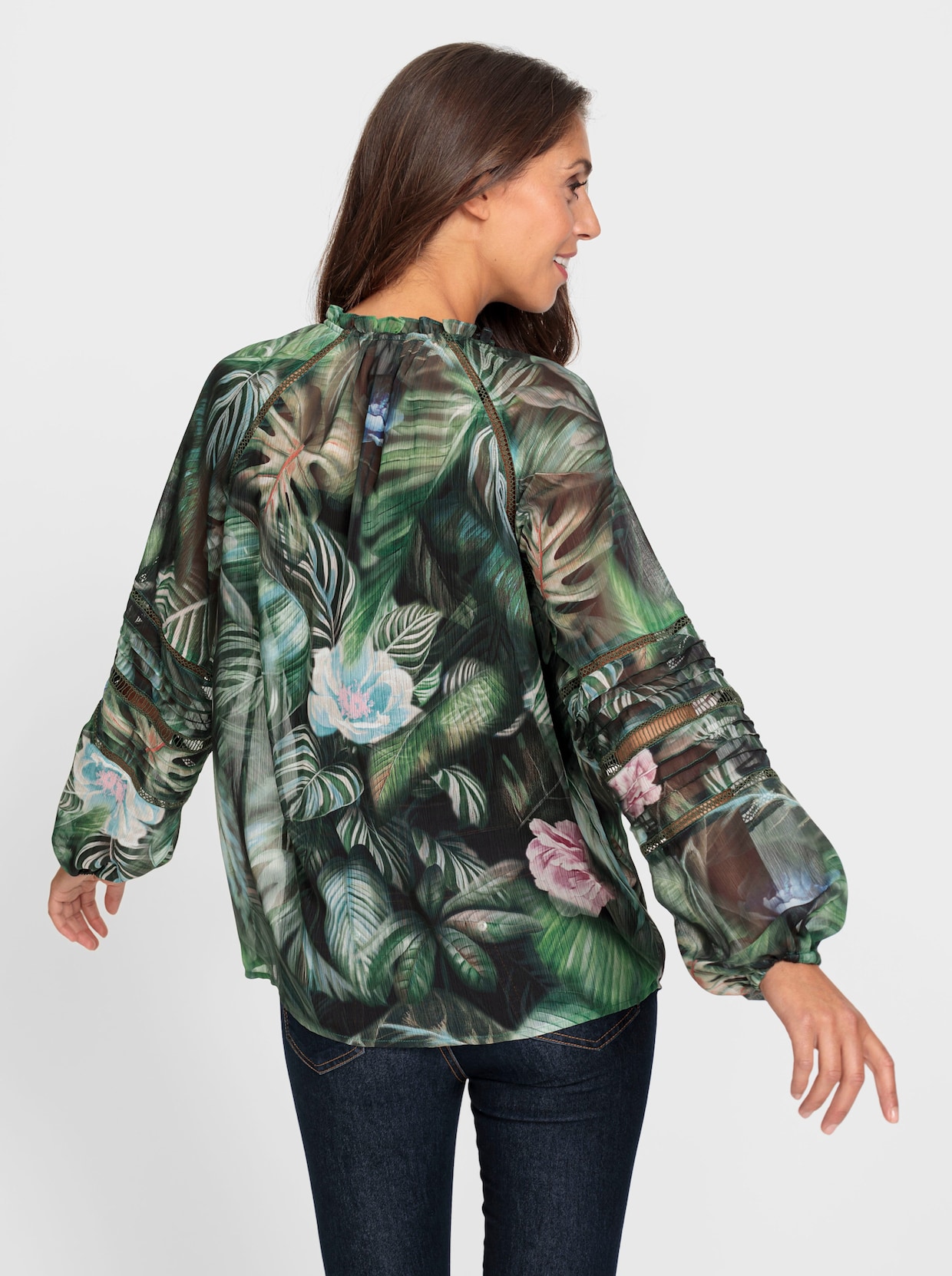 heine Blouse met print - olijf/appelgroen bedrukt