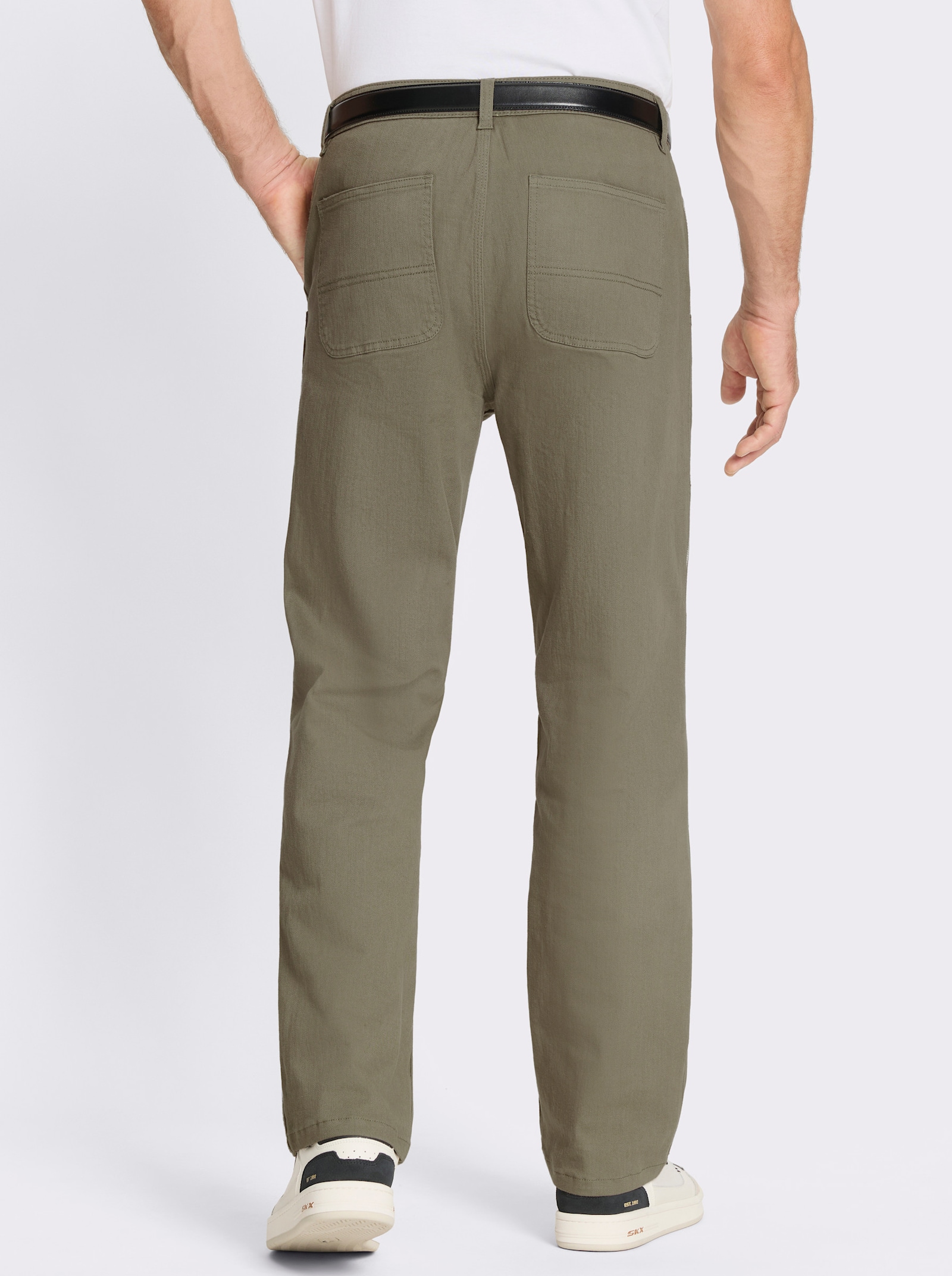 Marco Donati Hose in Twill-Qualität, vorgewaschen - khaki