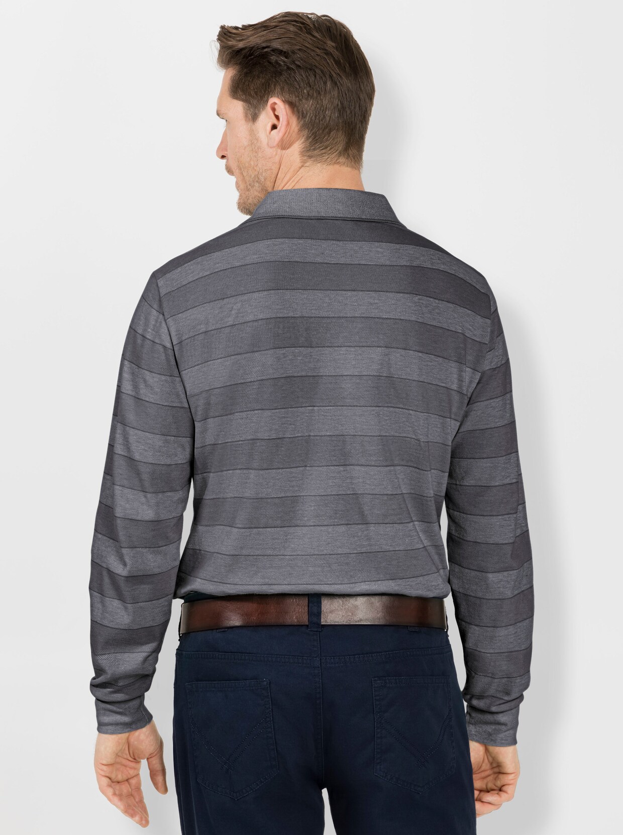 Marco Donati Langarm-Shirt - grau-meliert