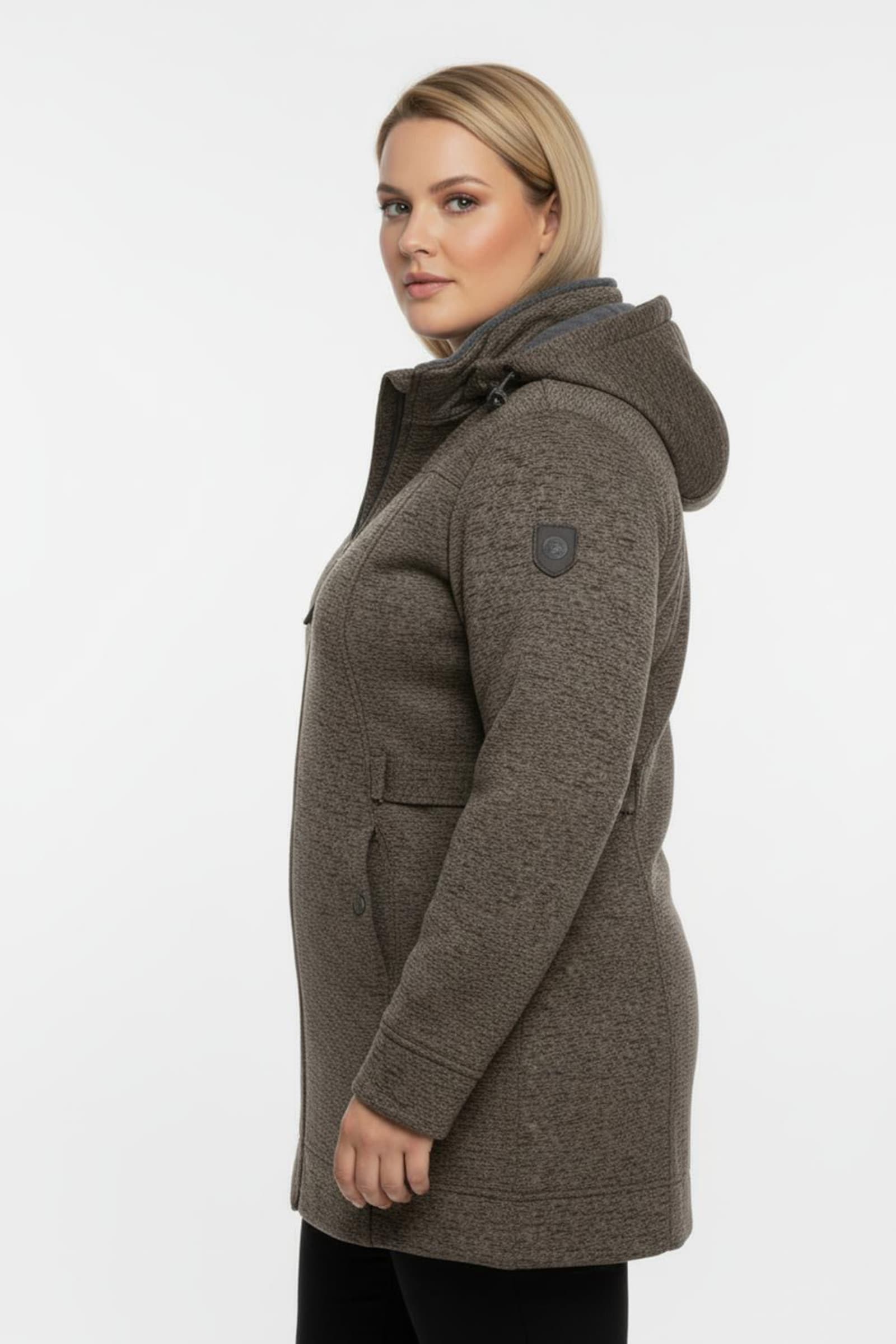 Softshelljacke gefüttert, wasserabweisend - braun-meliert