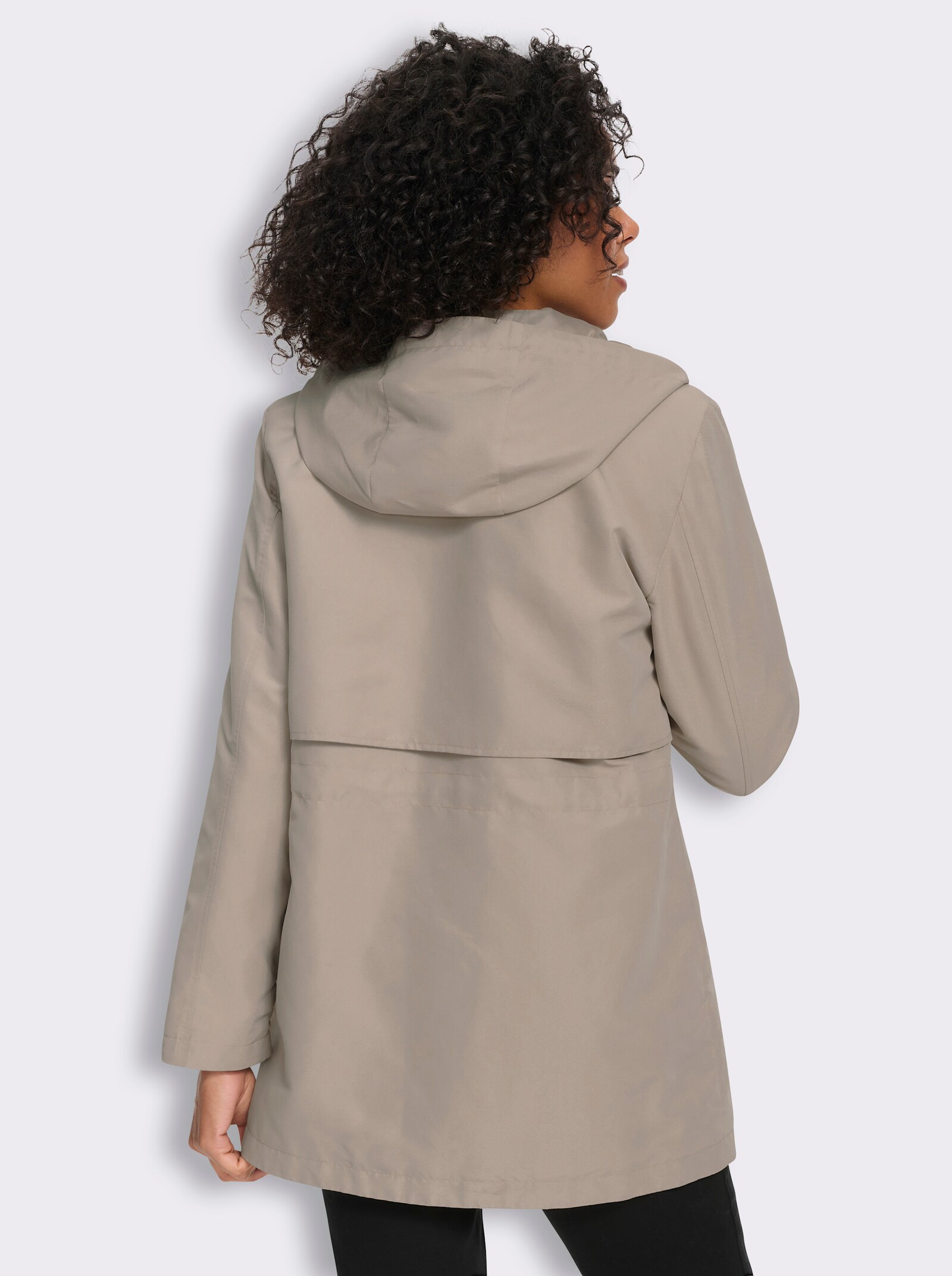 Freizeitjacke in Longform, mit Kapuze - sesam