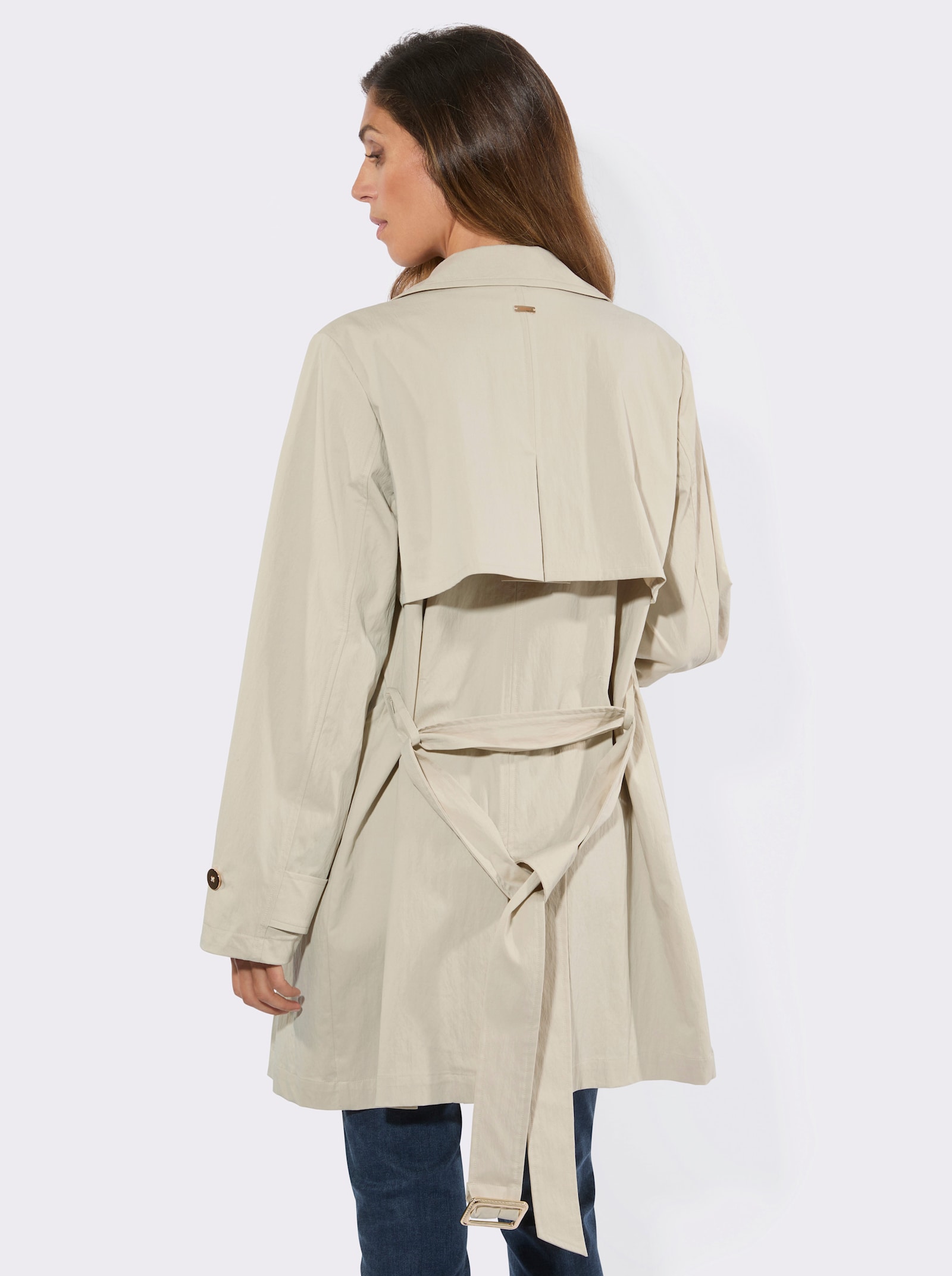 Manisa Trenchcoat mit Gehschlitz hinten - sand