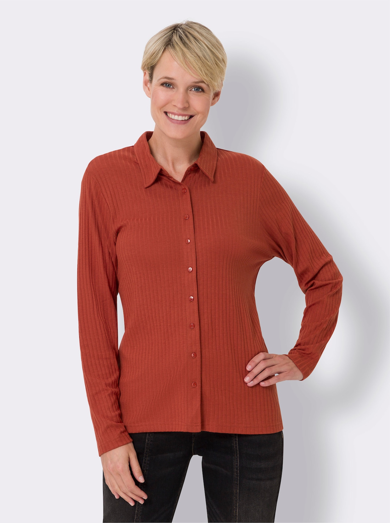 Shirt met lange mouwen - roestrood