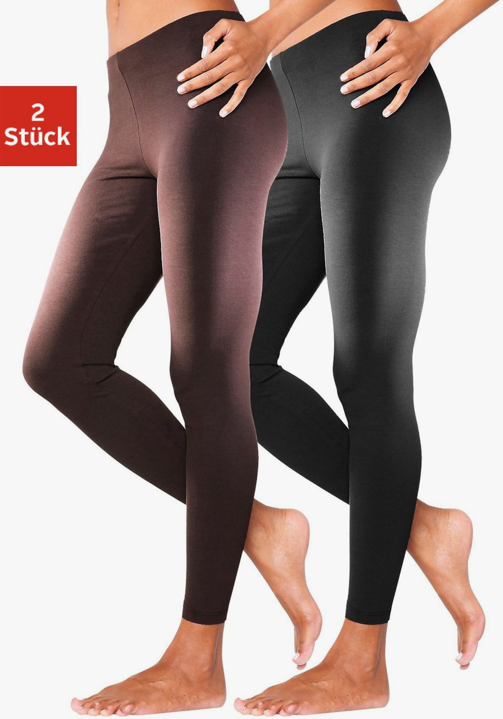 vivance active Leggings - braun, schwarz