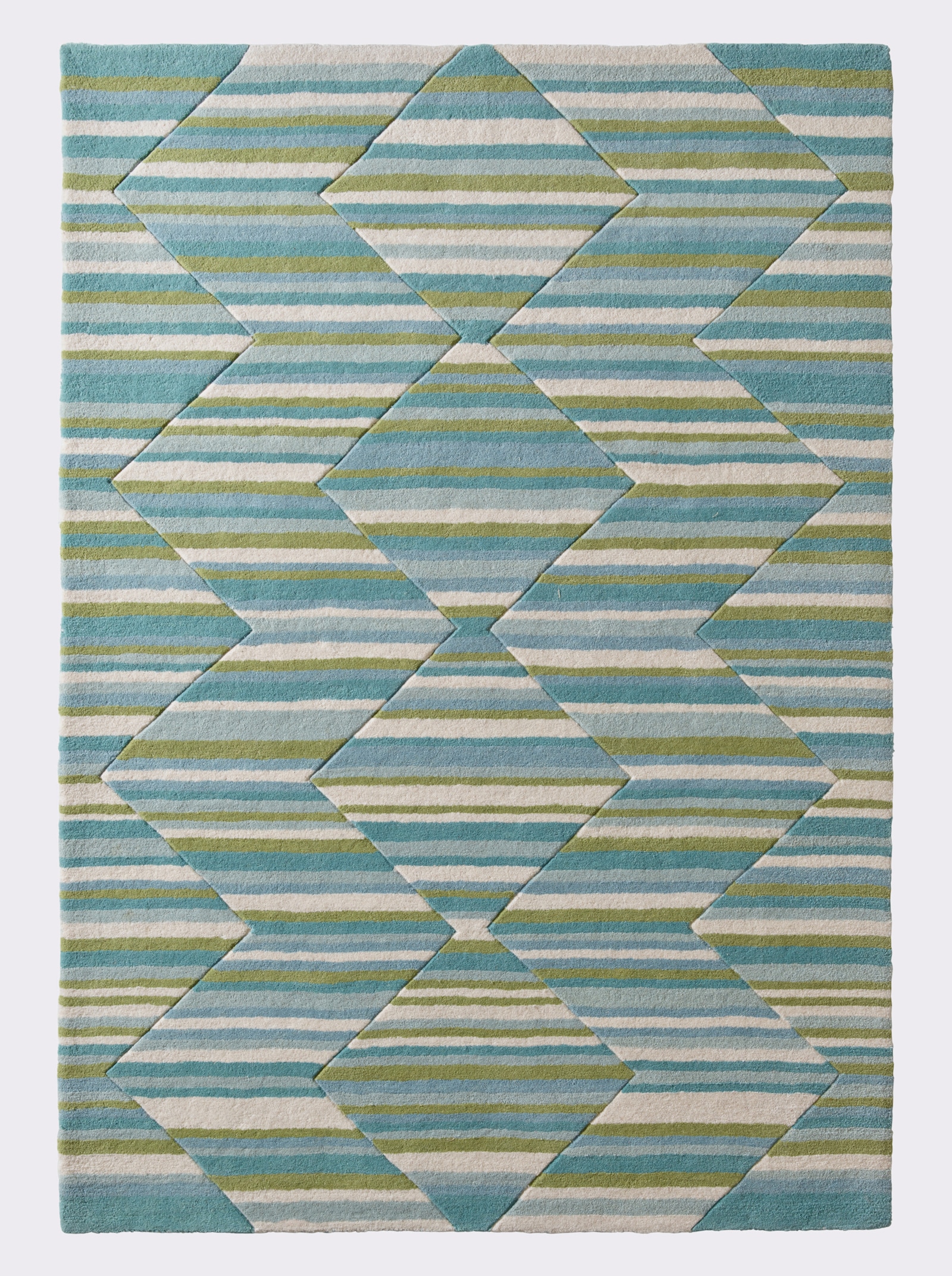 Impressionen Teppich - blau-ecru-grün