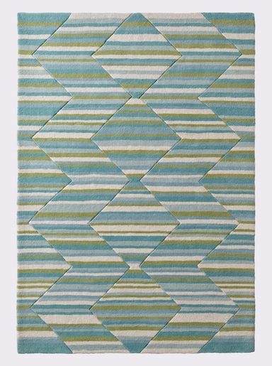 Impressionen Teppich - blau-ecru-grün